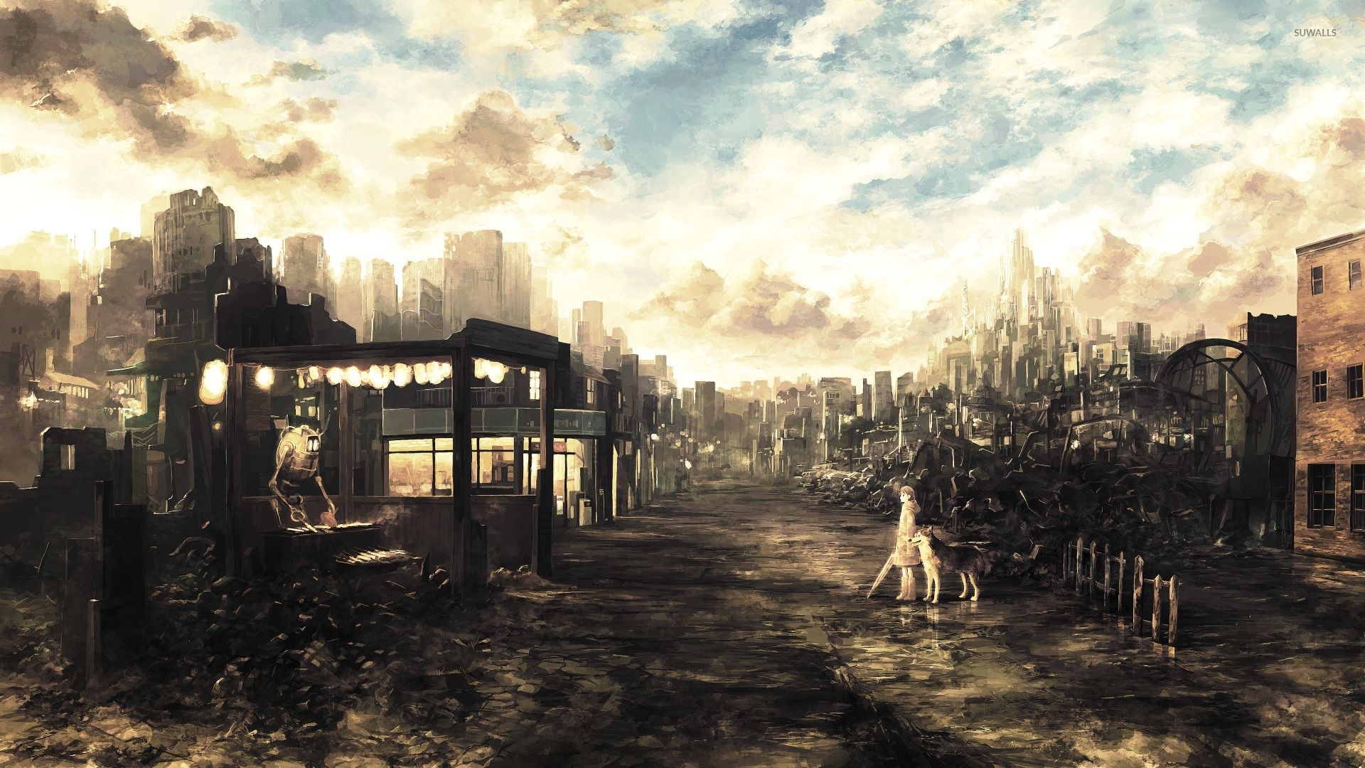 Woman Alone In Post Apocalyptic Wallpapers