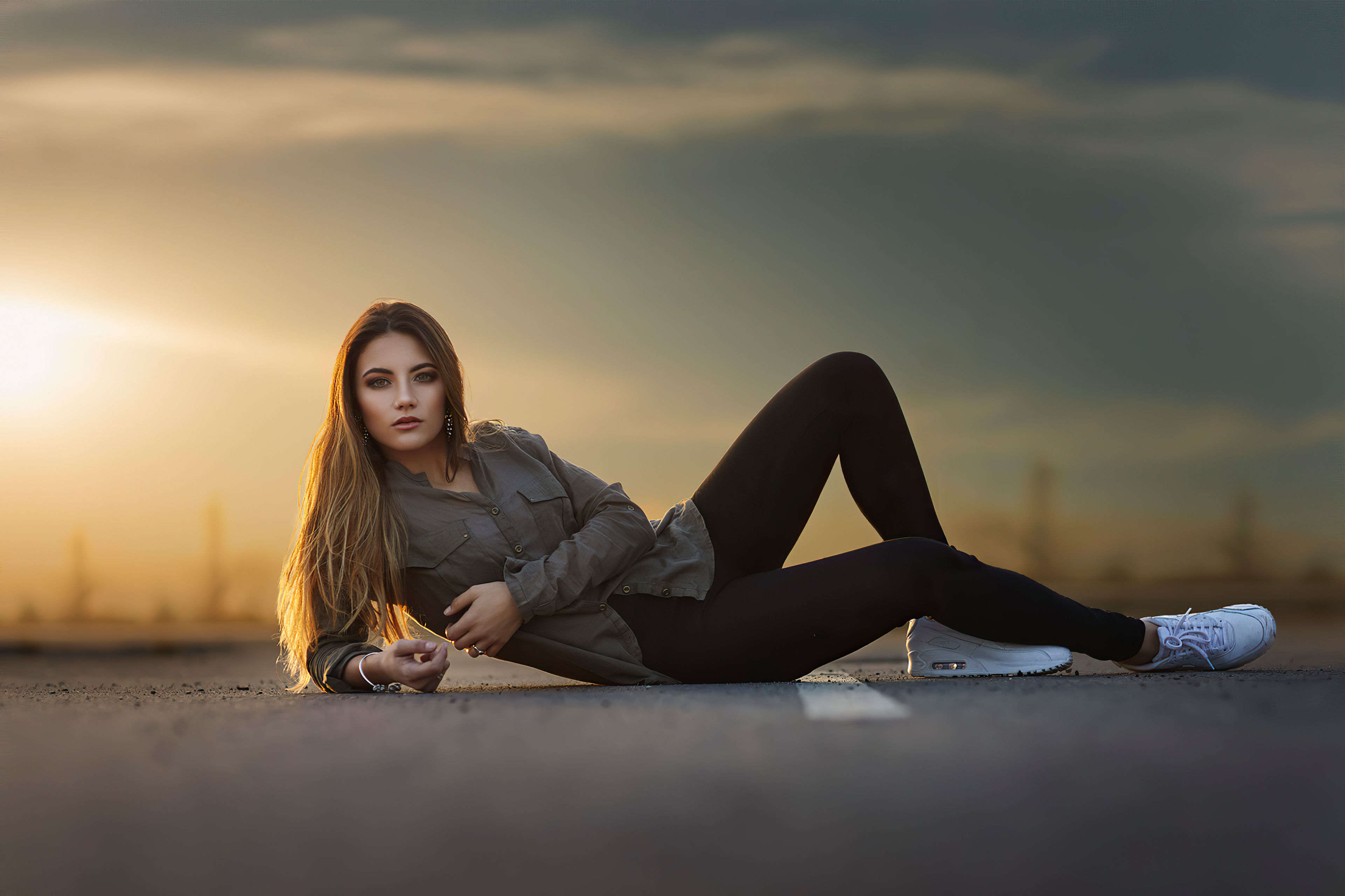 Woman Lying In The Road Wallpapers