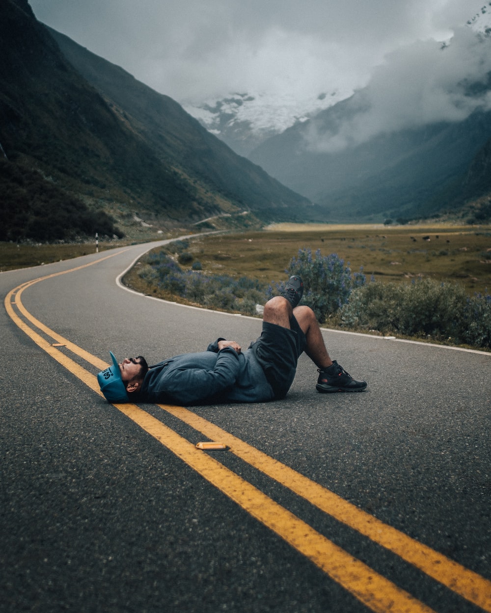 Woman Lying In The Road Wallpapers