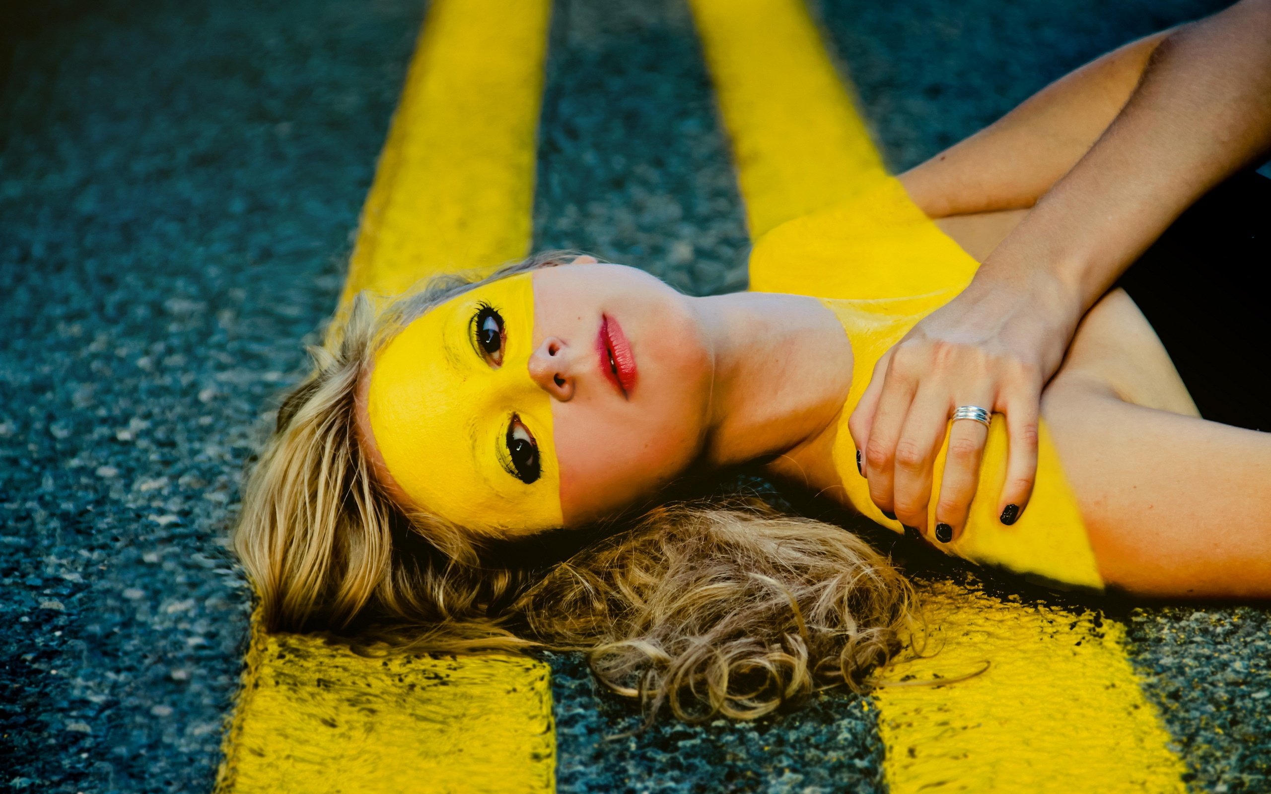 Woman Lying In The Road Wallpapers