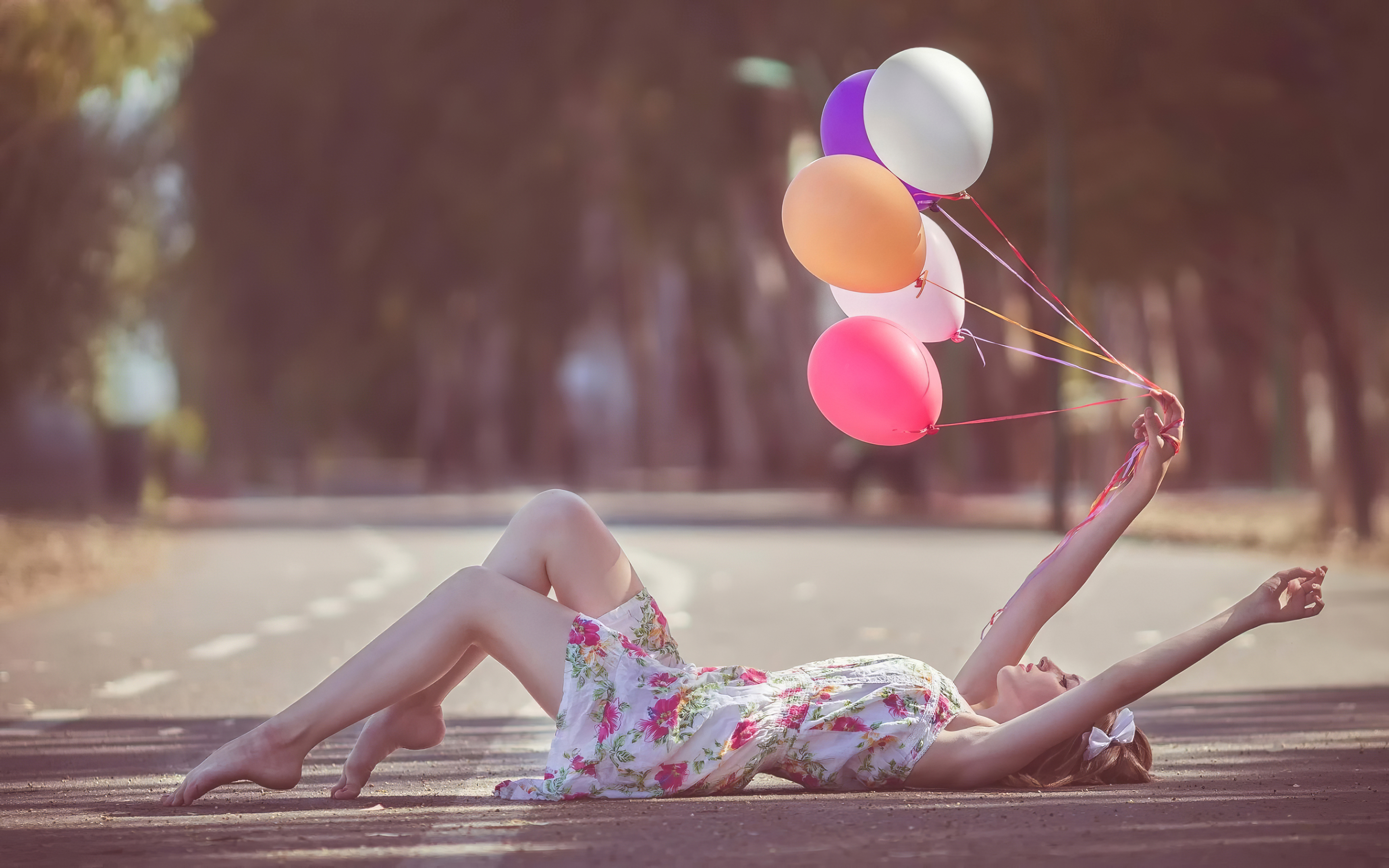 Woman Lying In The Road Wallpapers