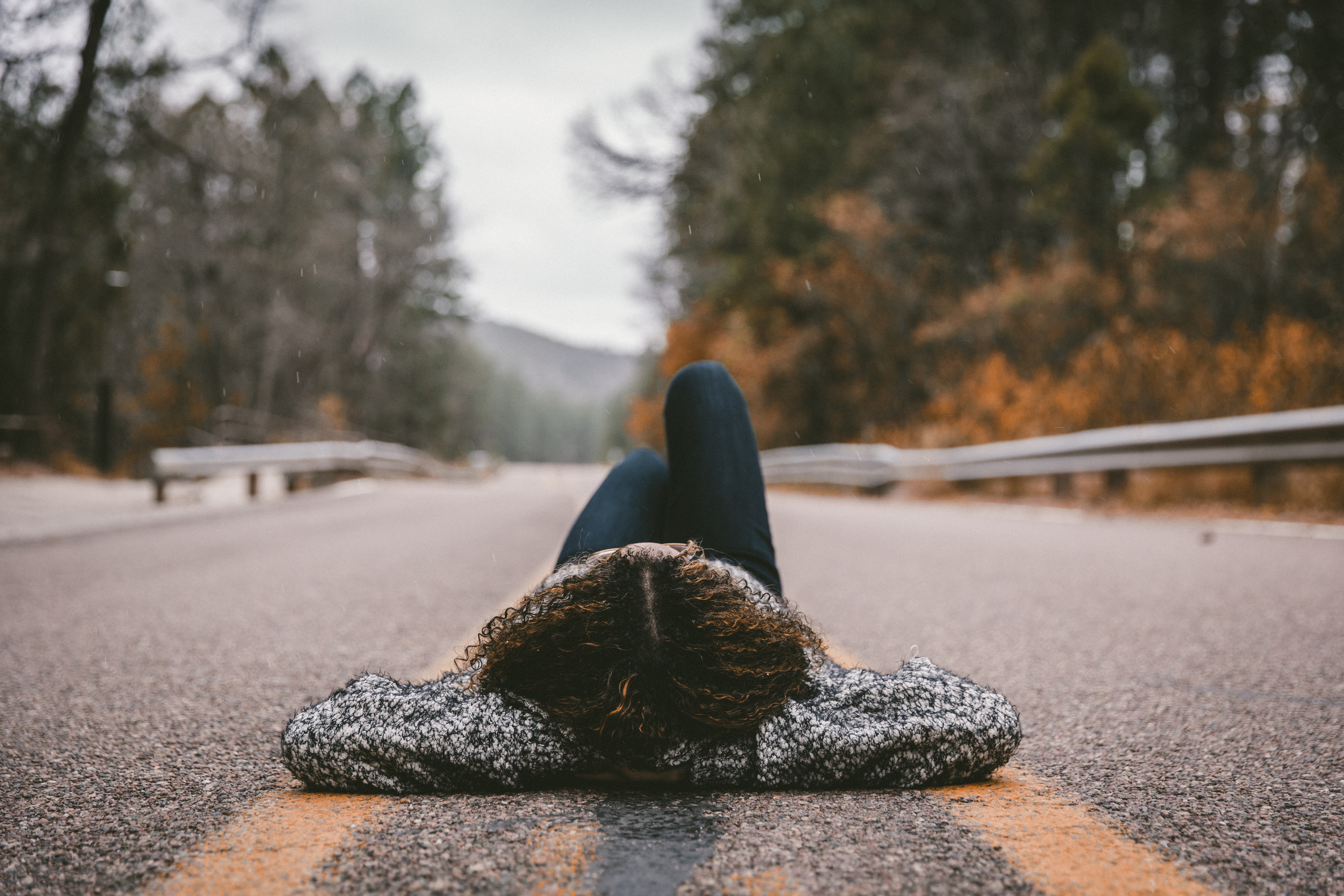 Woman Lying In The Road Wallpapers