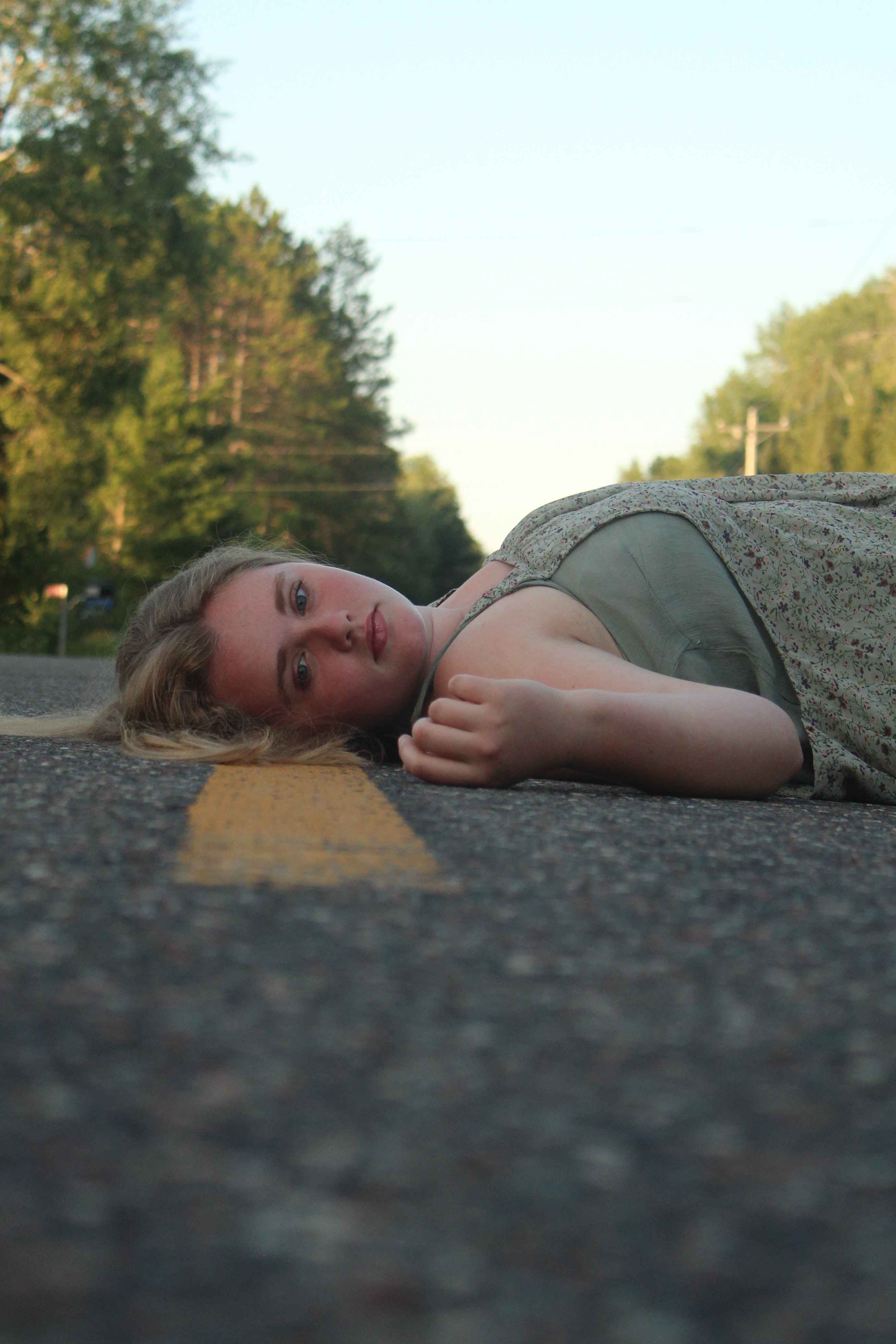 Woman Lying In The Road Wallpapers