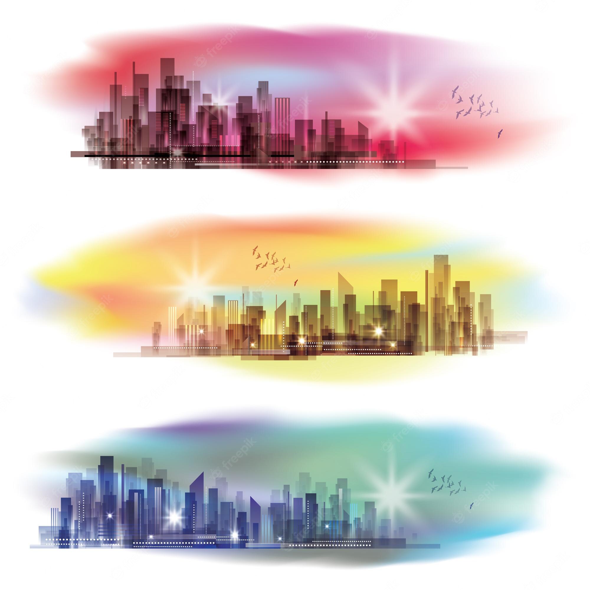 Yellow City Vector Reflection Wallpapers