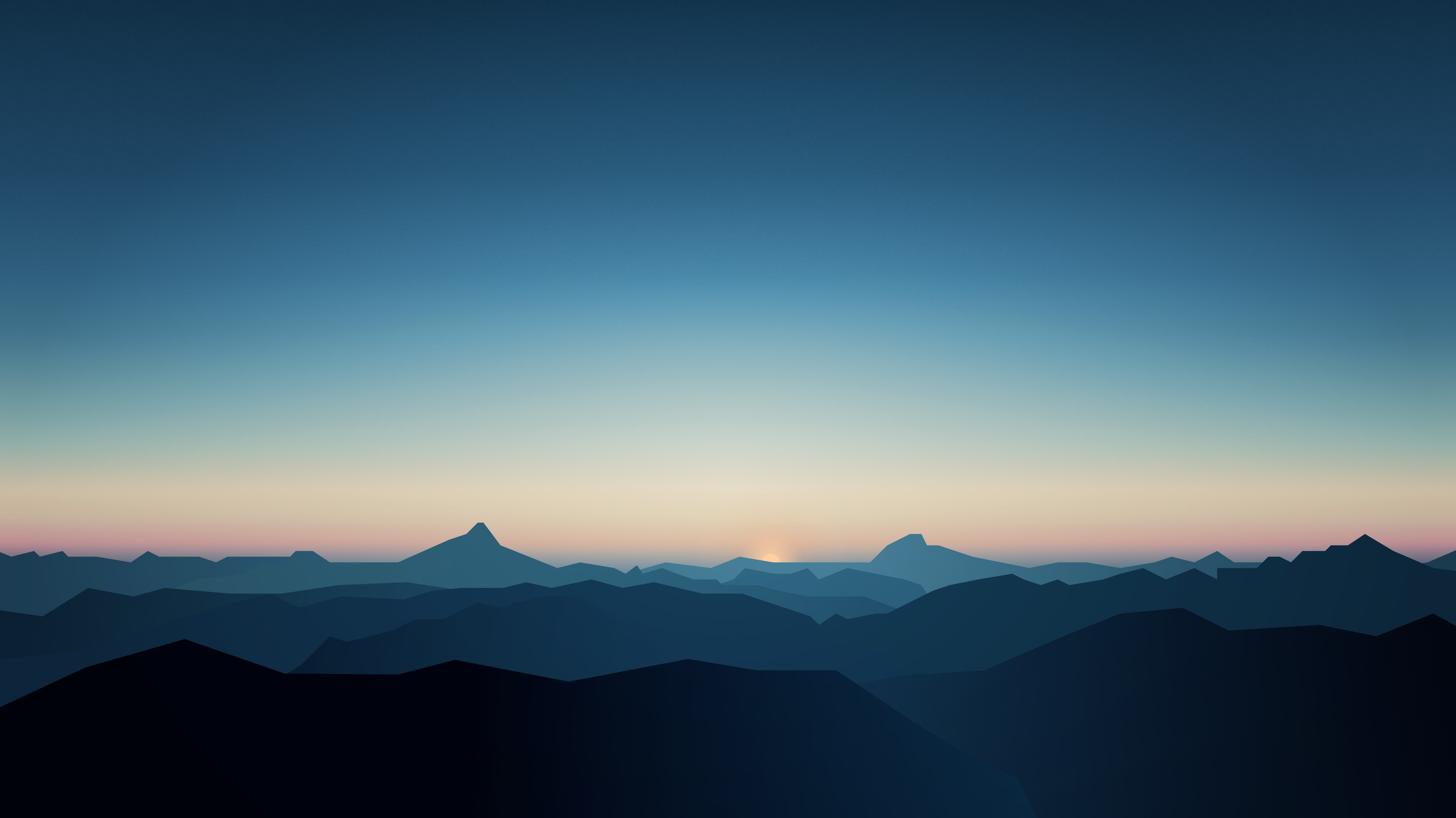 Black Mountains Vector Minimal Art Wallpapers