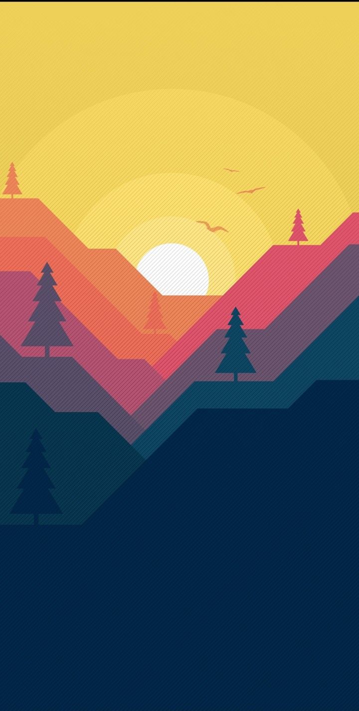 Black Mountains Vector Minimal Art Wallpapers