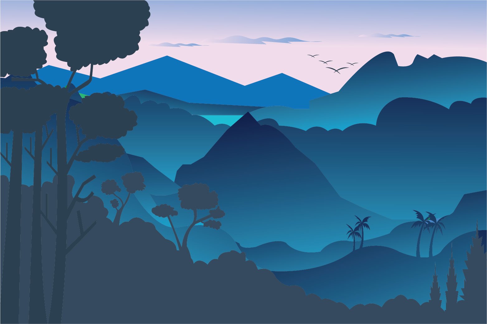 Black Mountains Vector Minimal Art Wallpapers