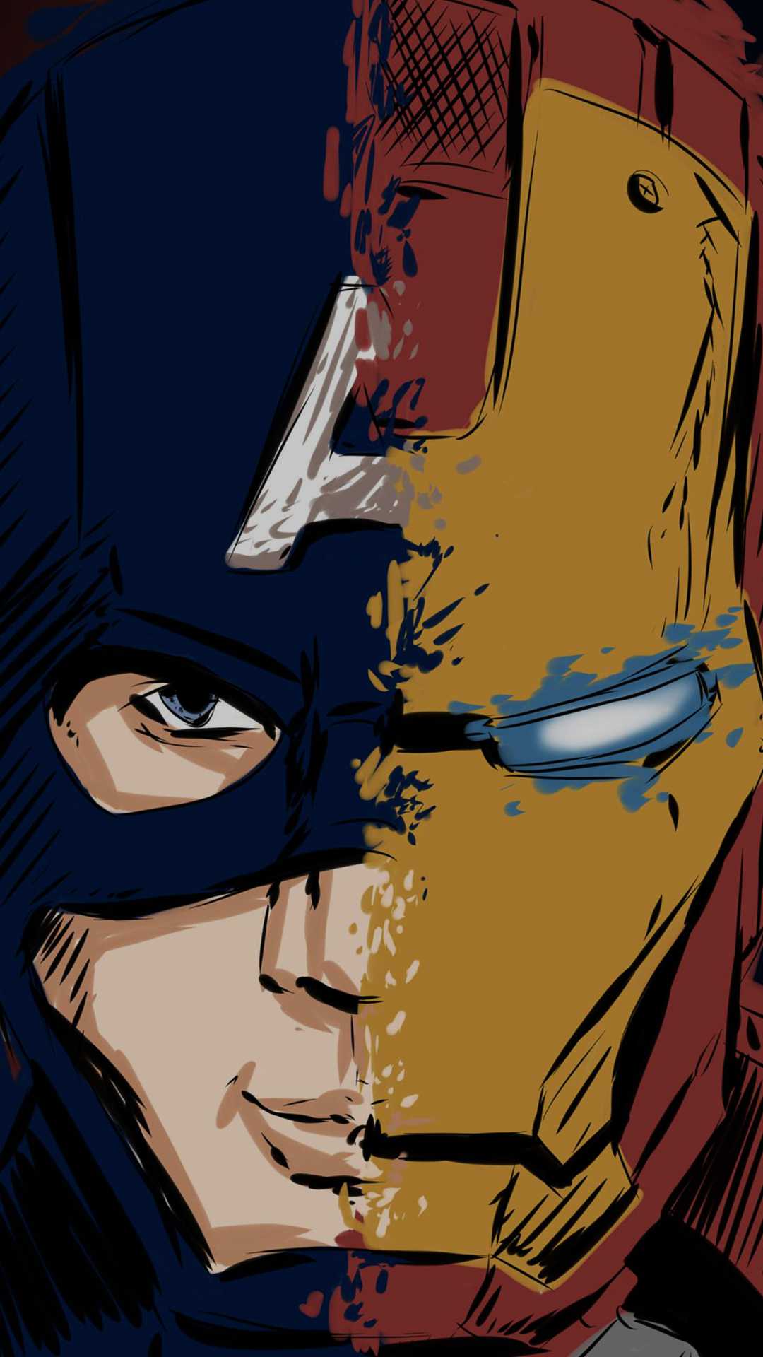 Captain America Iron Man Minimal Art Wallpapers