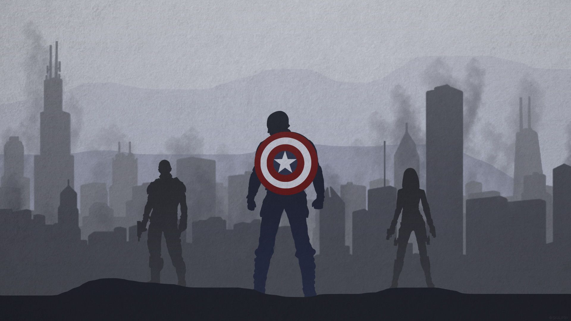 Captain America Marvel Comics Minimalism Wallpapers