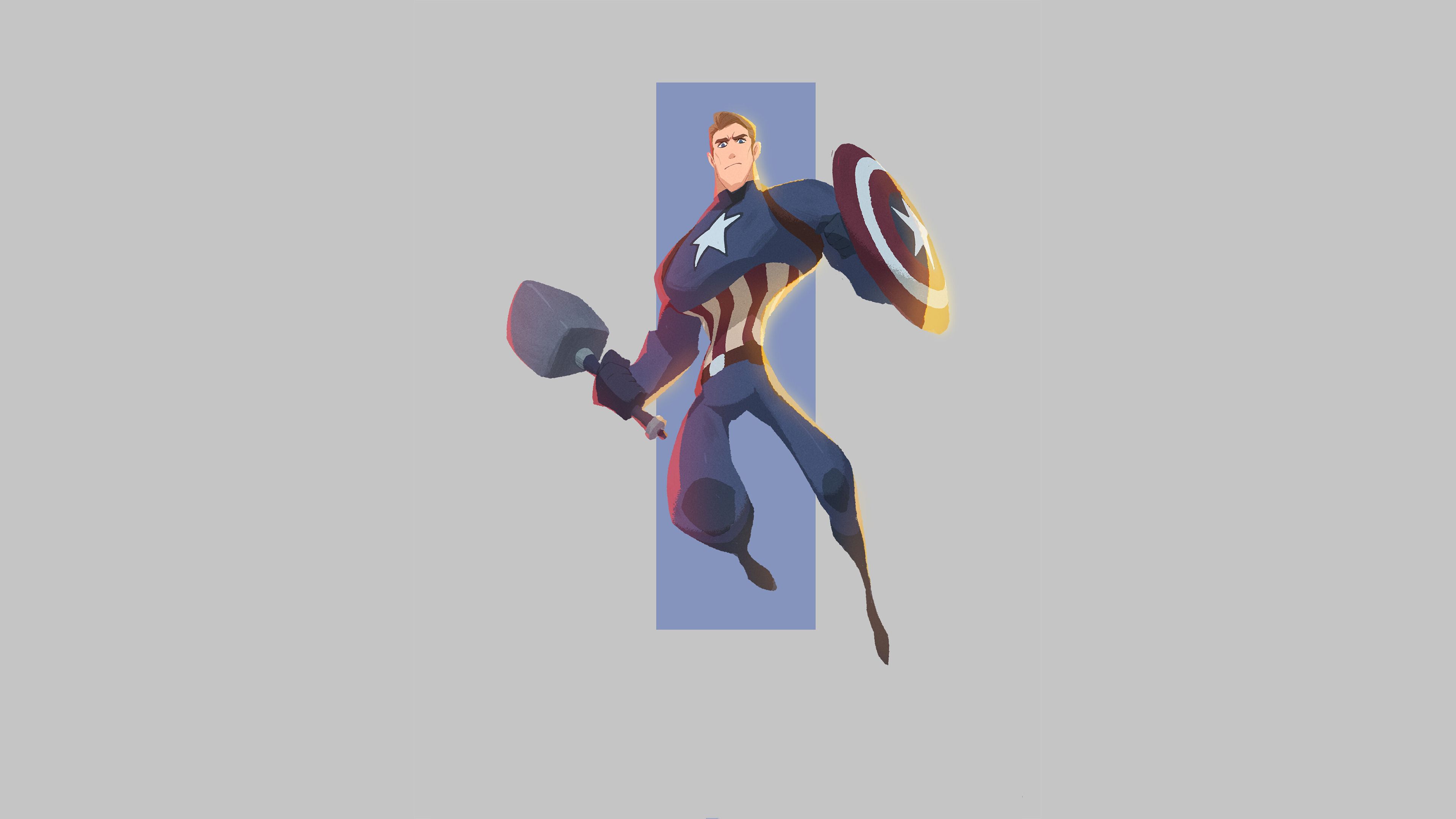 Captain America Marvel Comics Minimalism Wallpapers