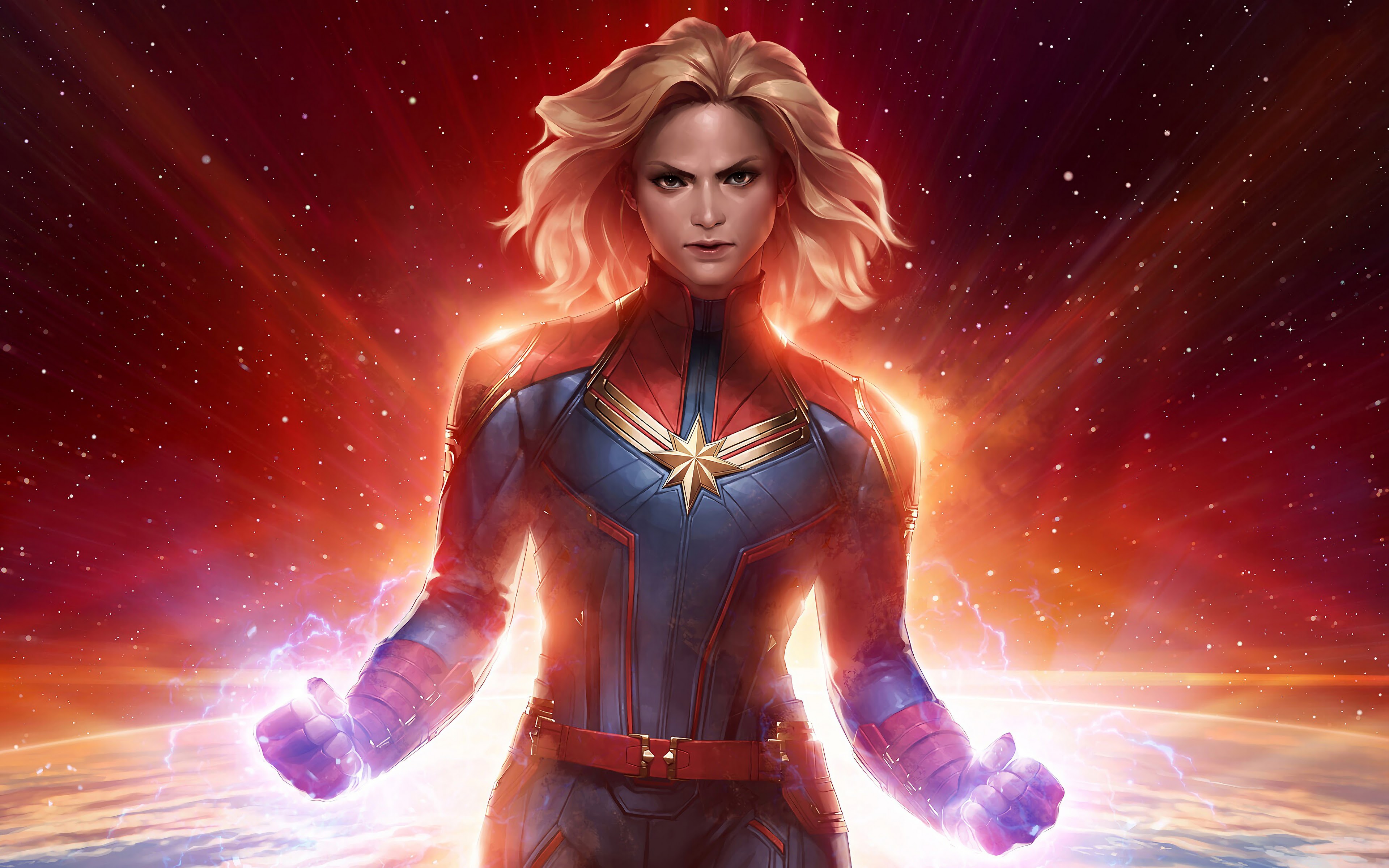 Captain Marvel 4K Art Wallpapers