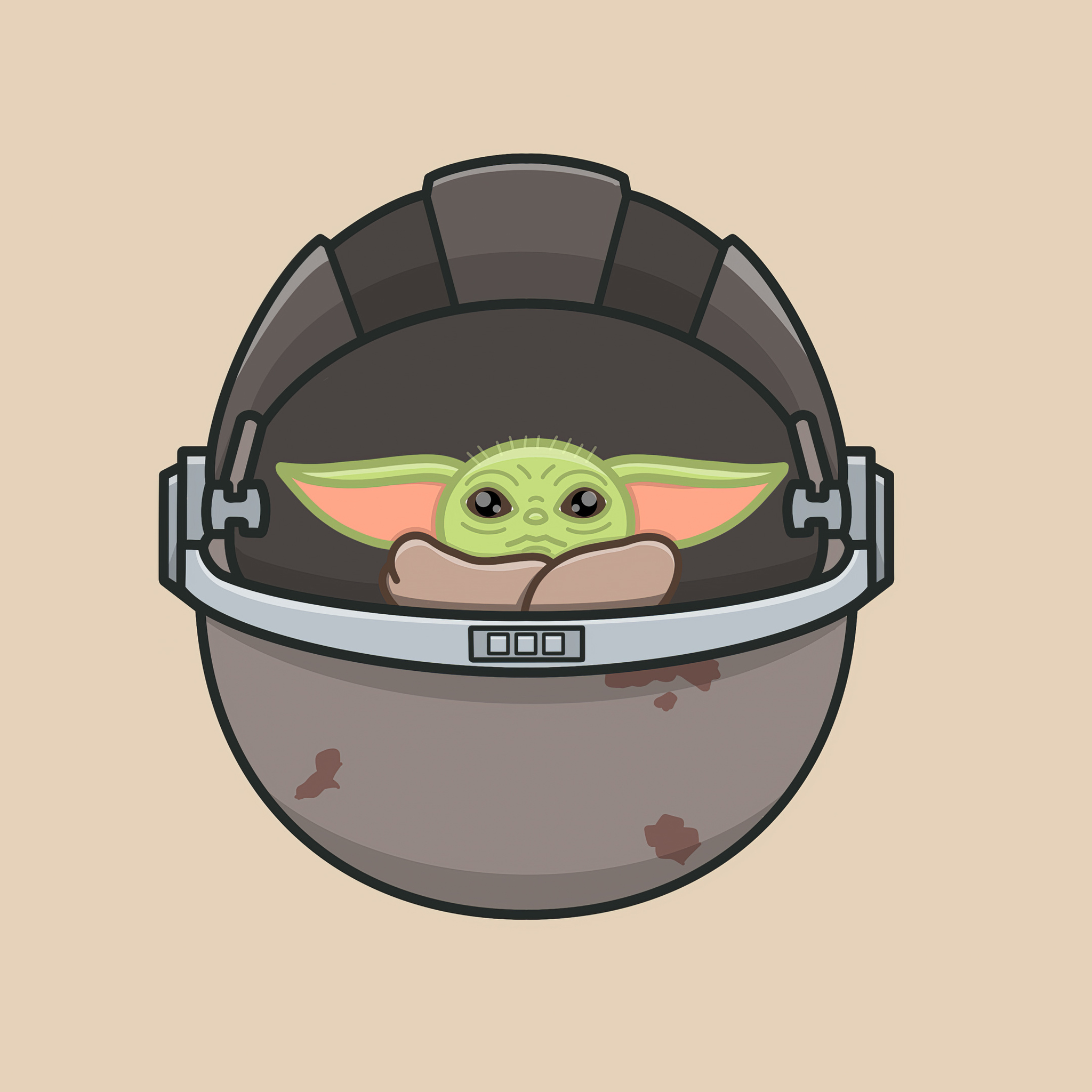 Cool Baby Yoda Minimalist Wallpapers