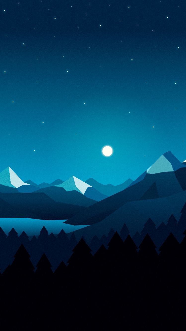 Cool Landscape Night Minimal Art Wallpapers