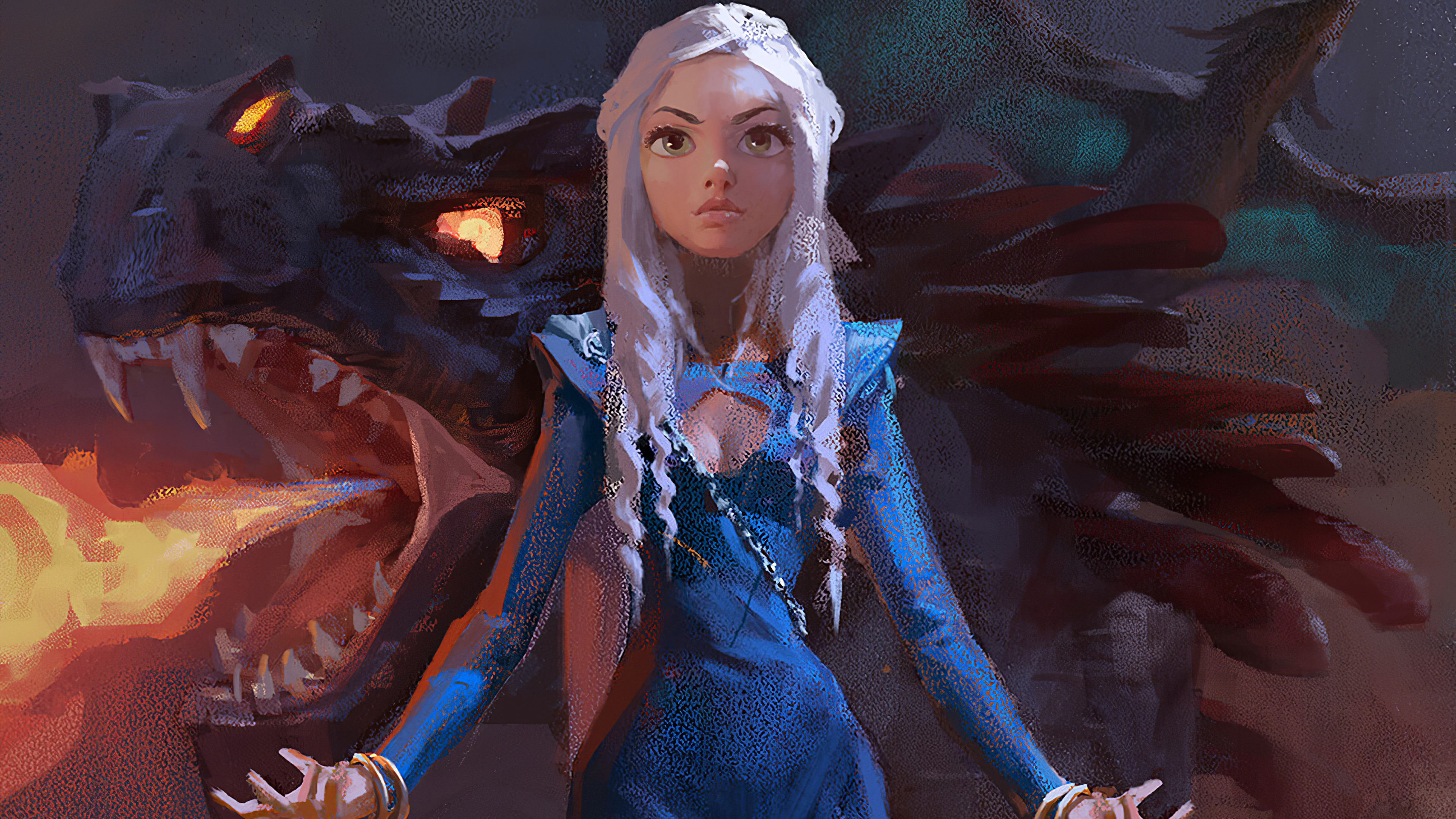 Daenerys Targaryen And Dragons Art Wallpapers