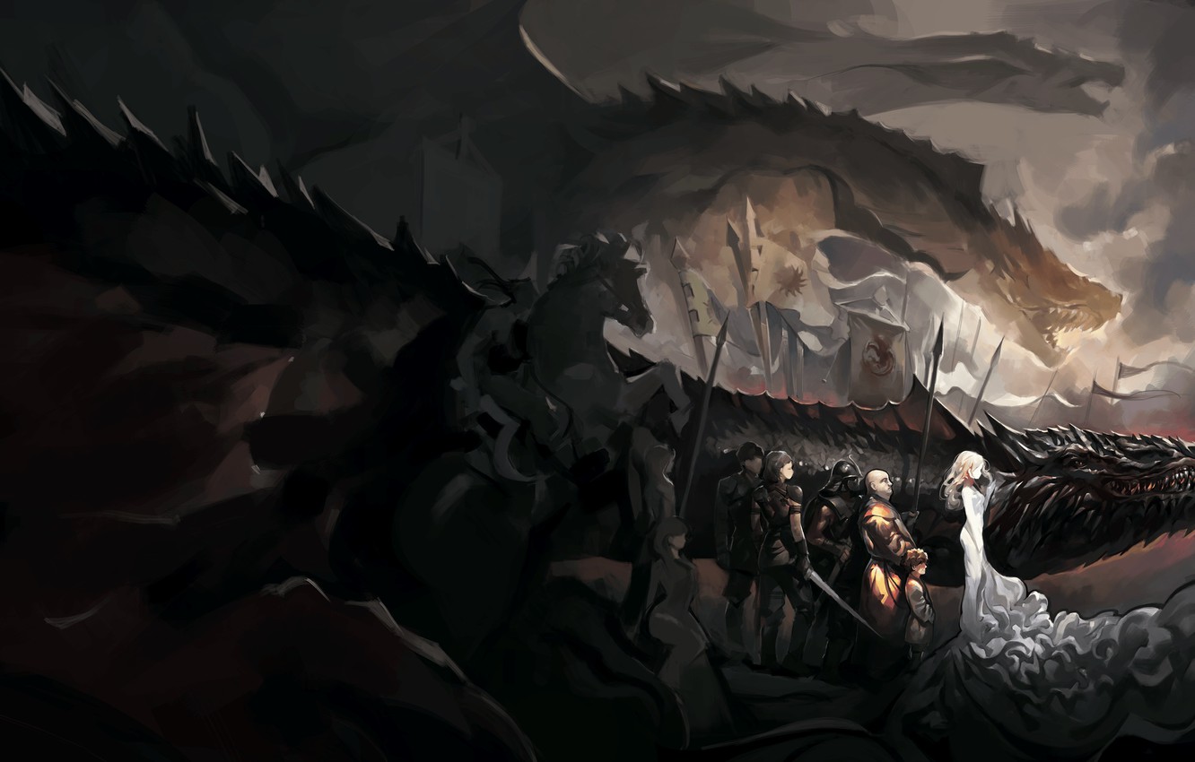 Daenerys Targaryen And Dragons Art Wallpapers