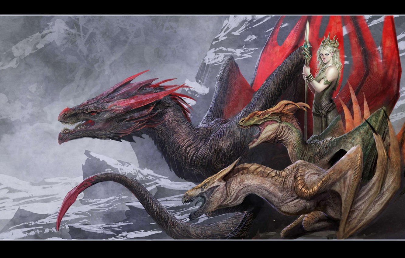 Daenerys Targaryen And Dragons Art Wallpapers