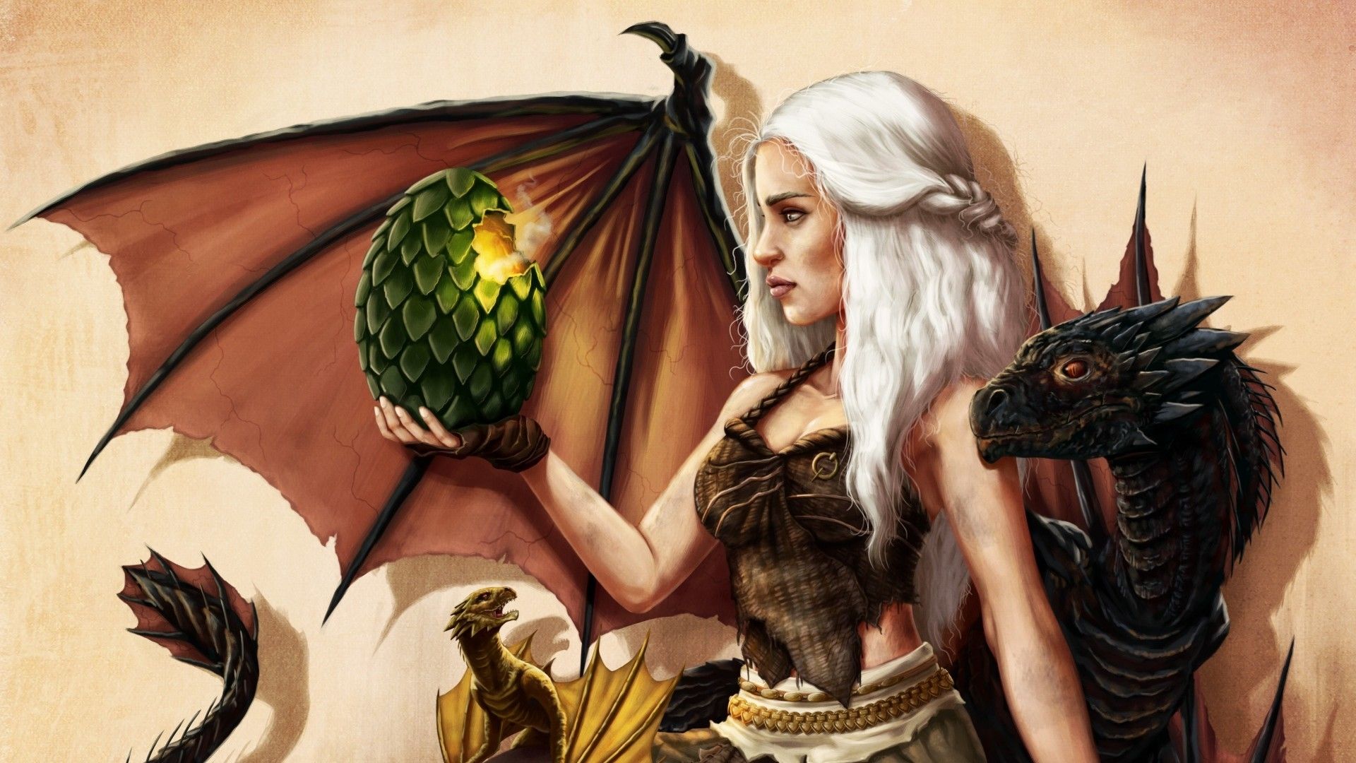 Daenerys Targaryen And Dragons Art Wallpapers