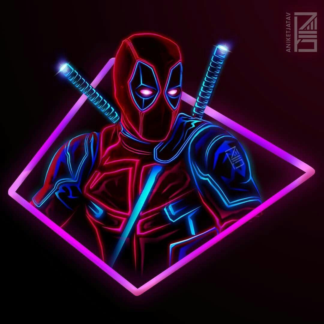 Deadpool Neon Minimal Wallpapers