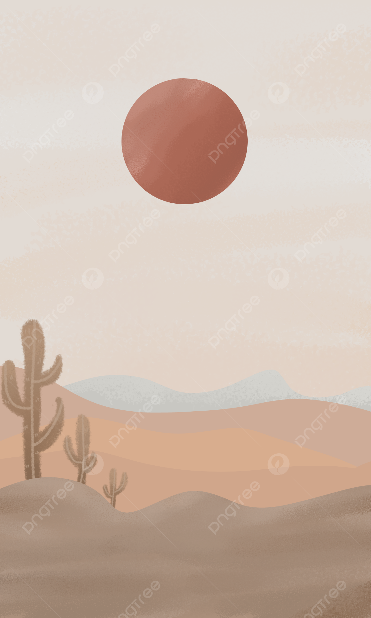 Desert Night Illustration Wallpapers