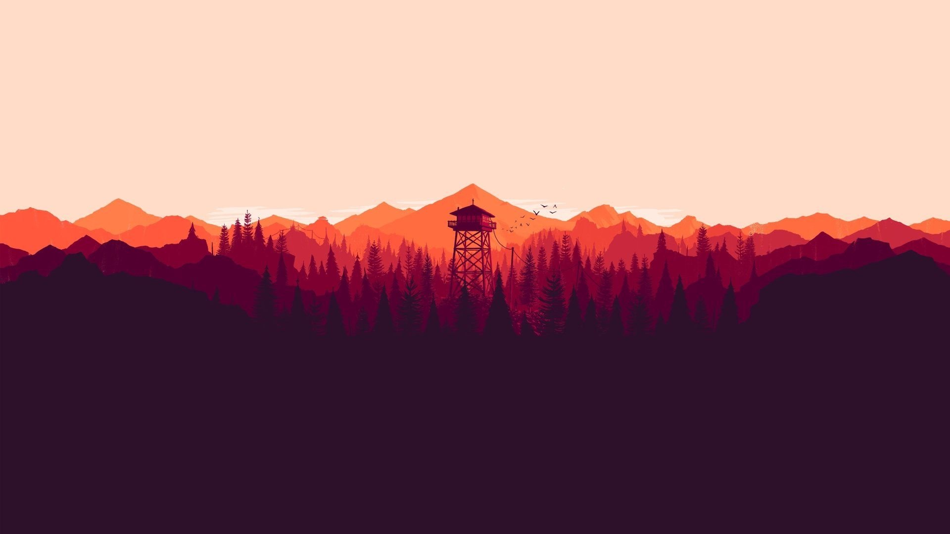 Firewatch Sunrise Minimal Wallpapers