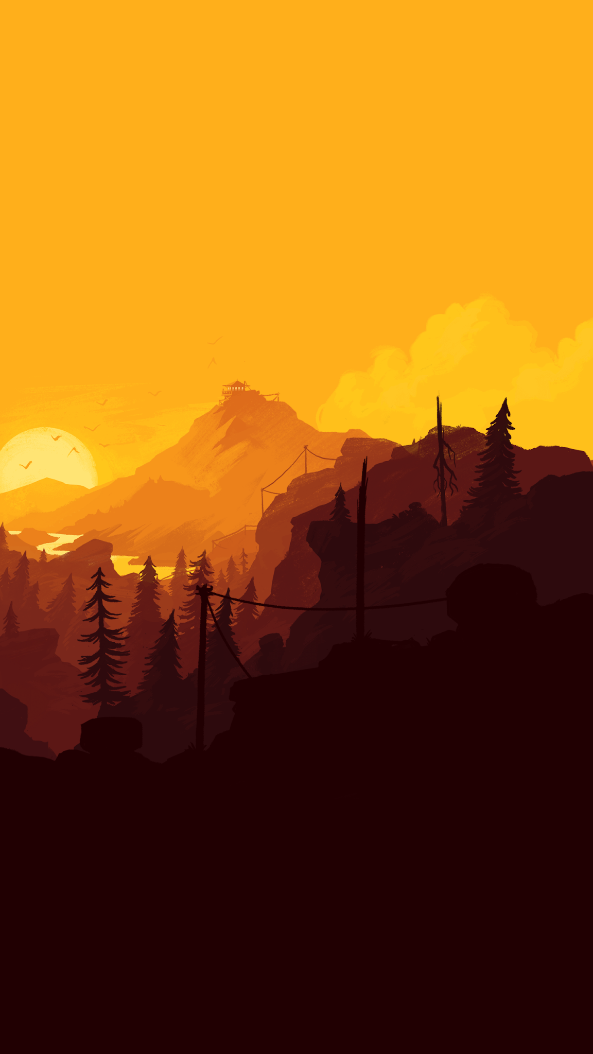 Firewatch Sunrise Minimal Wallpapers