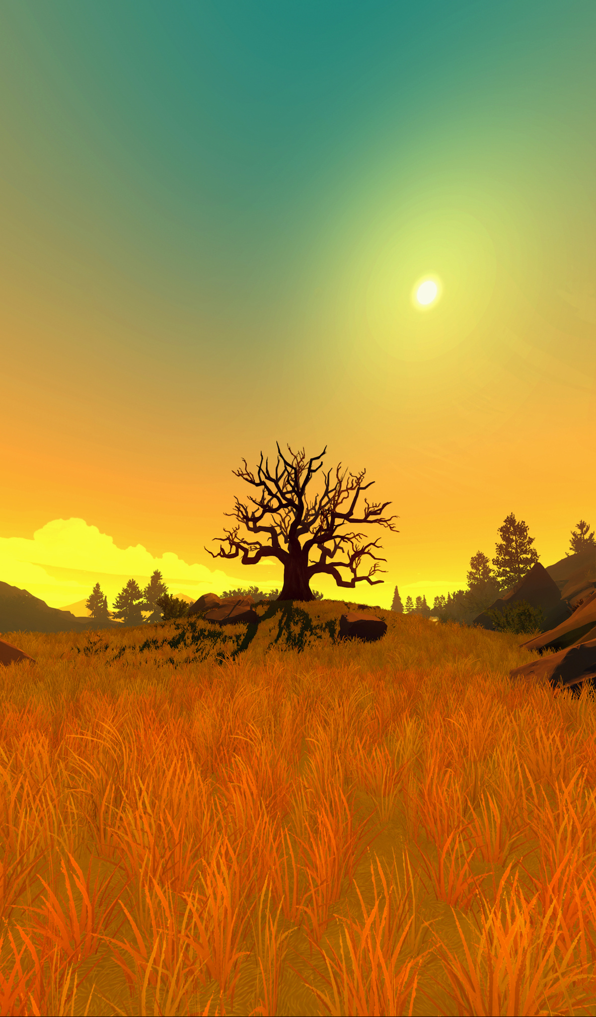 Firewatch Sunrise Minimal Wallpapers