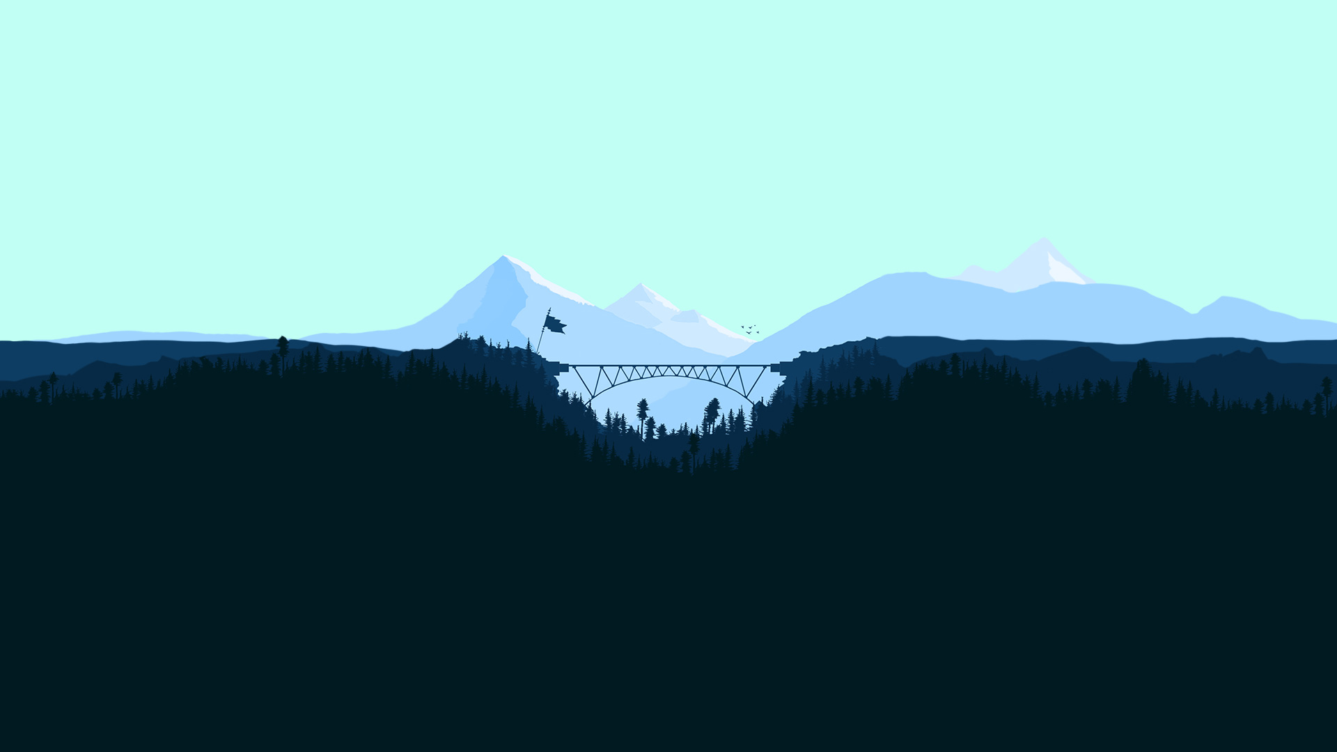 Forest And Mountains Illustrations Wallpapers