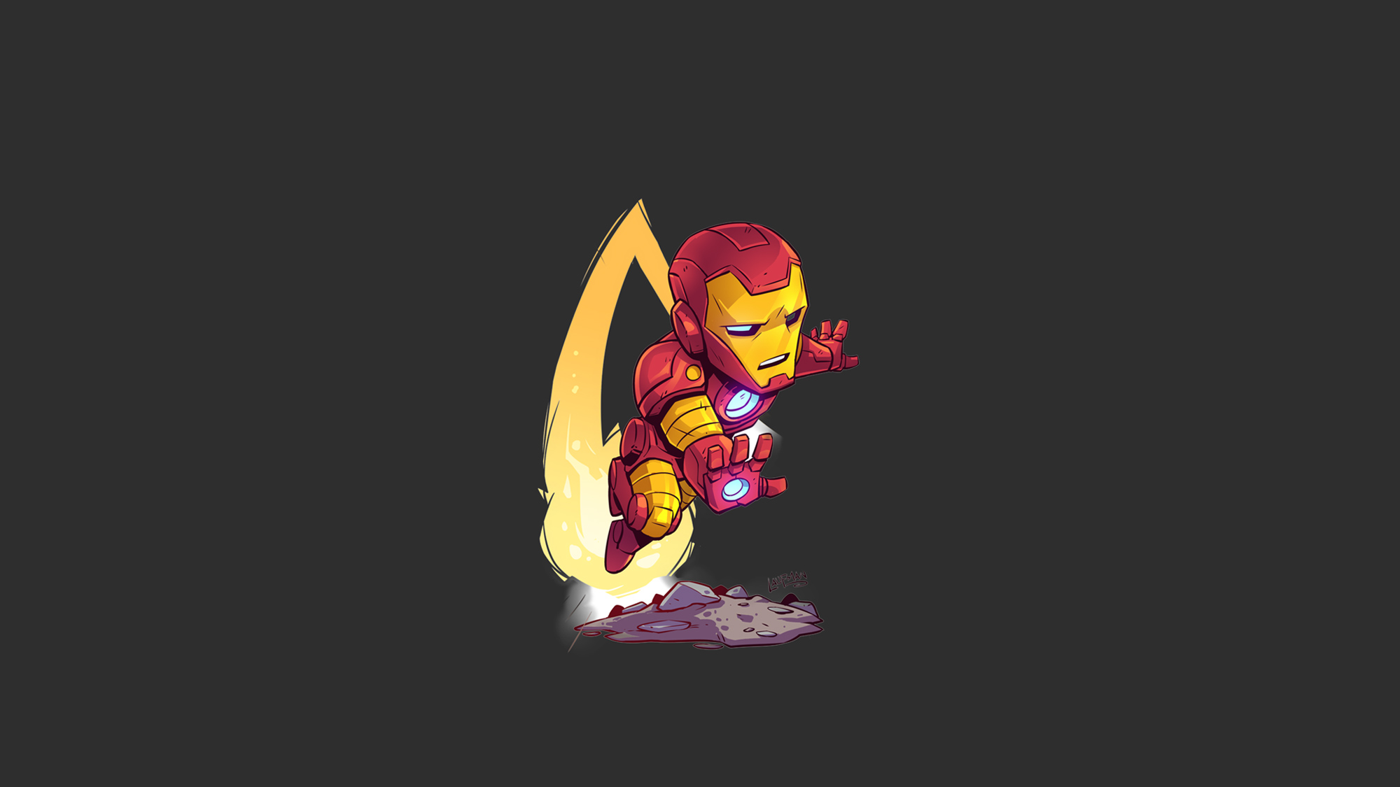 Ironman Flat Minimal Artwork Wallpapers