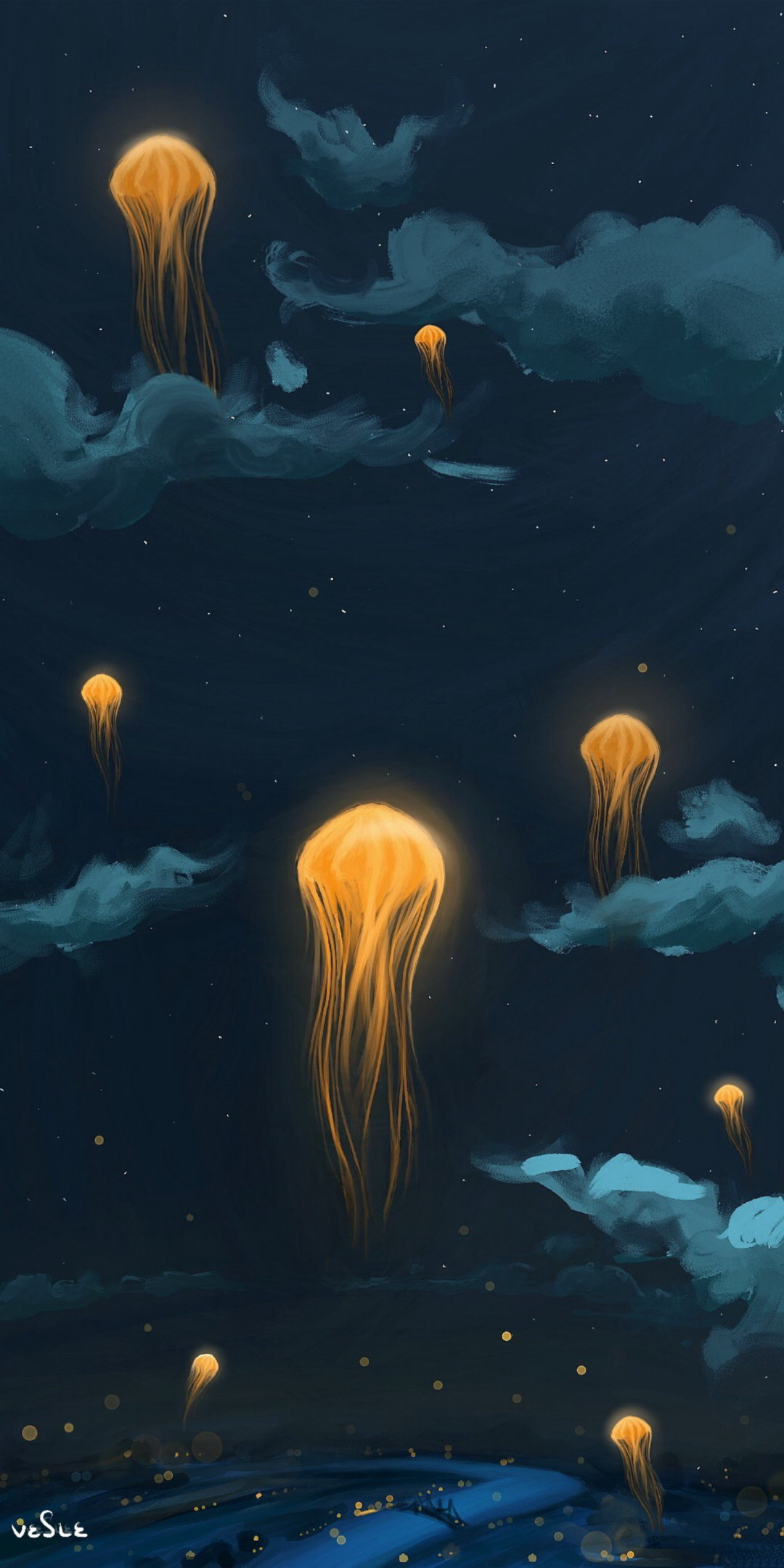 Jellyfish Minimal Art Wallpapers