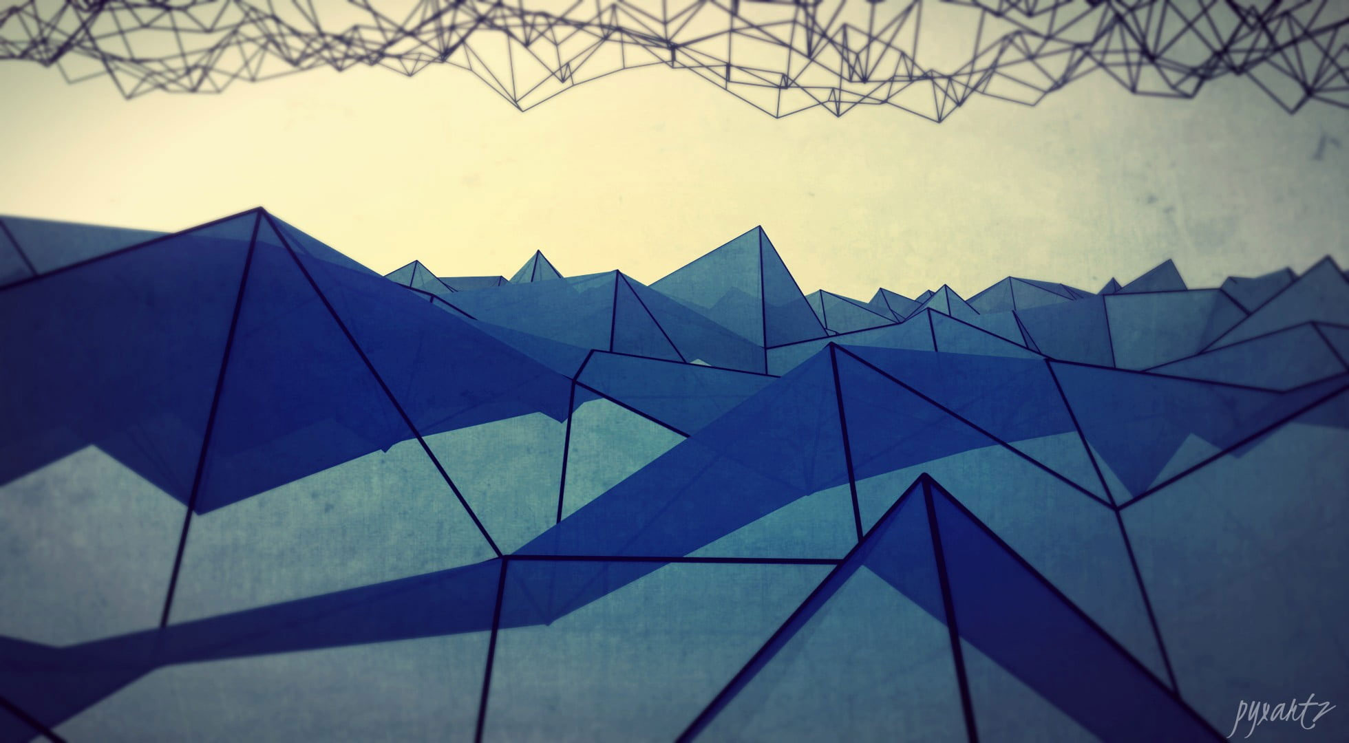 Low Poly Blue Geometry Artwork Wallpapers