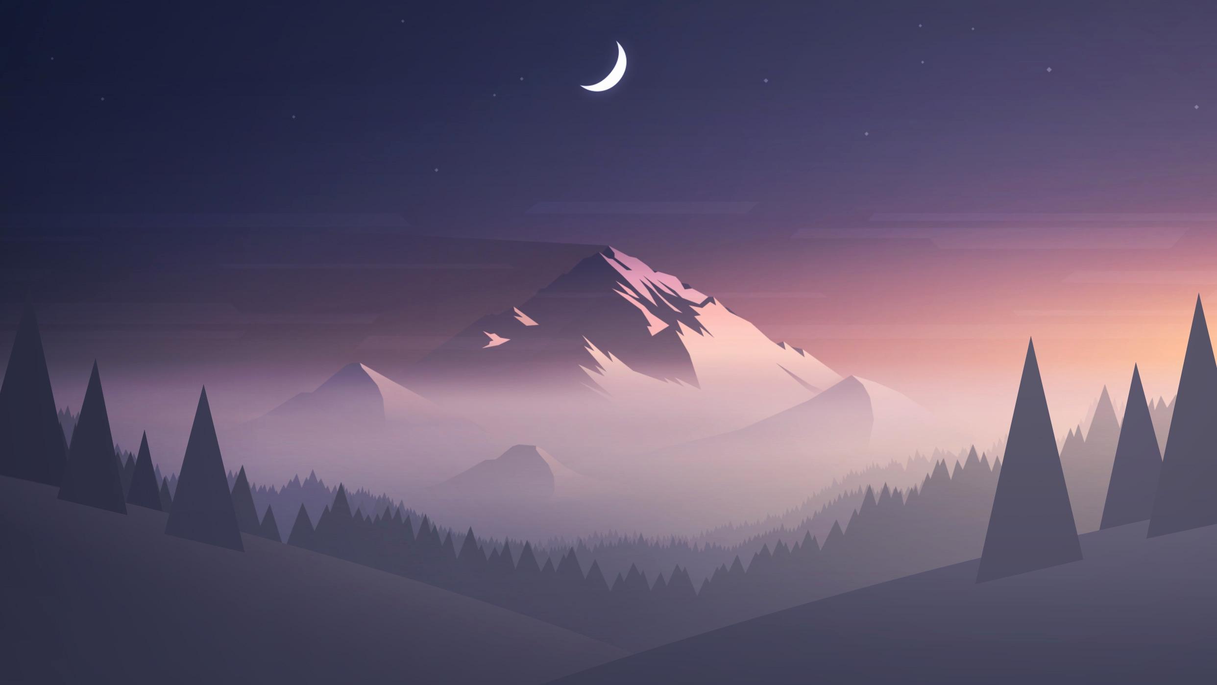 Minimal Mountains In Day Wallpapers