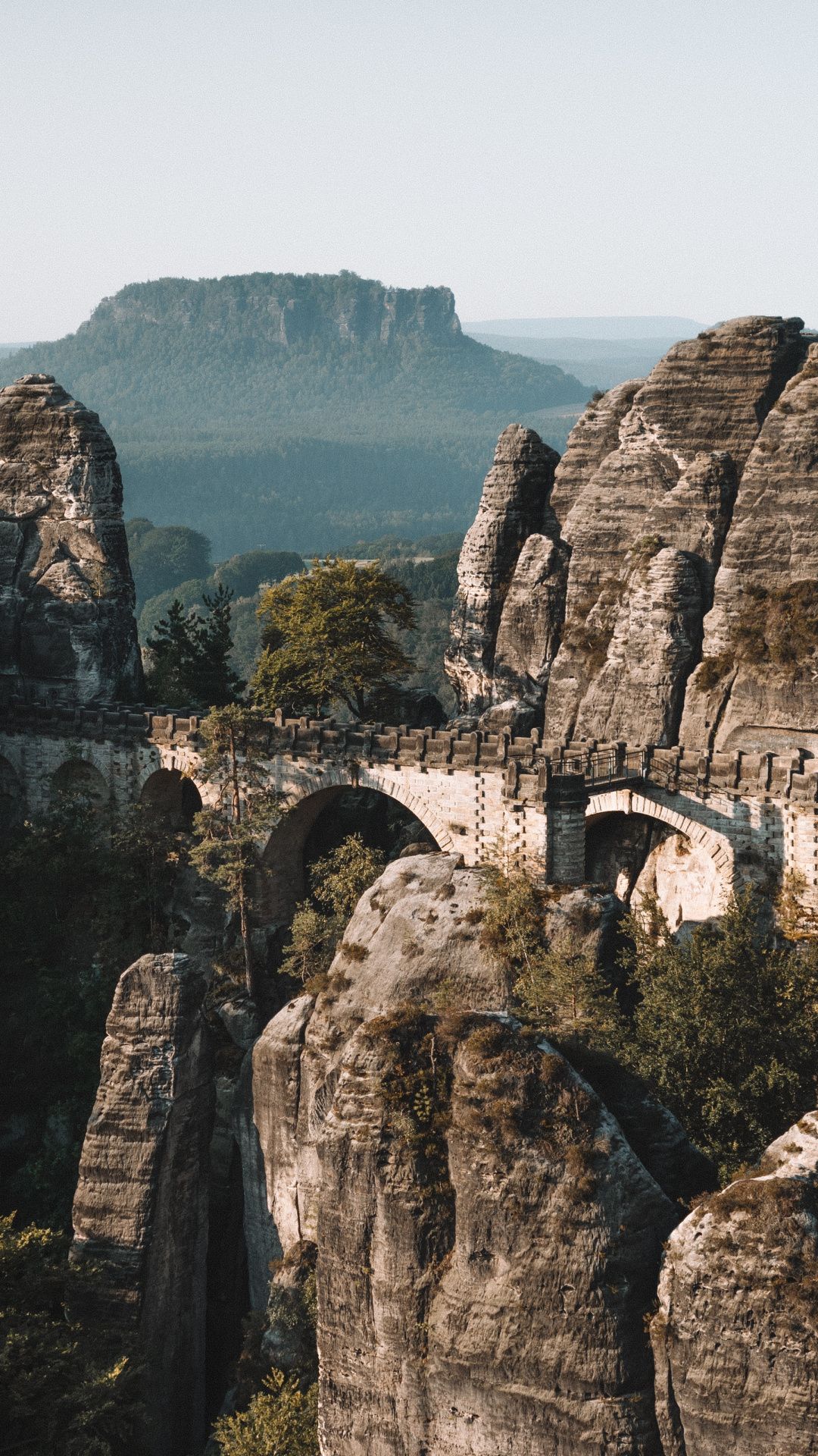 Minimalist Bridge Between Mountains Wallpapers