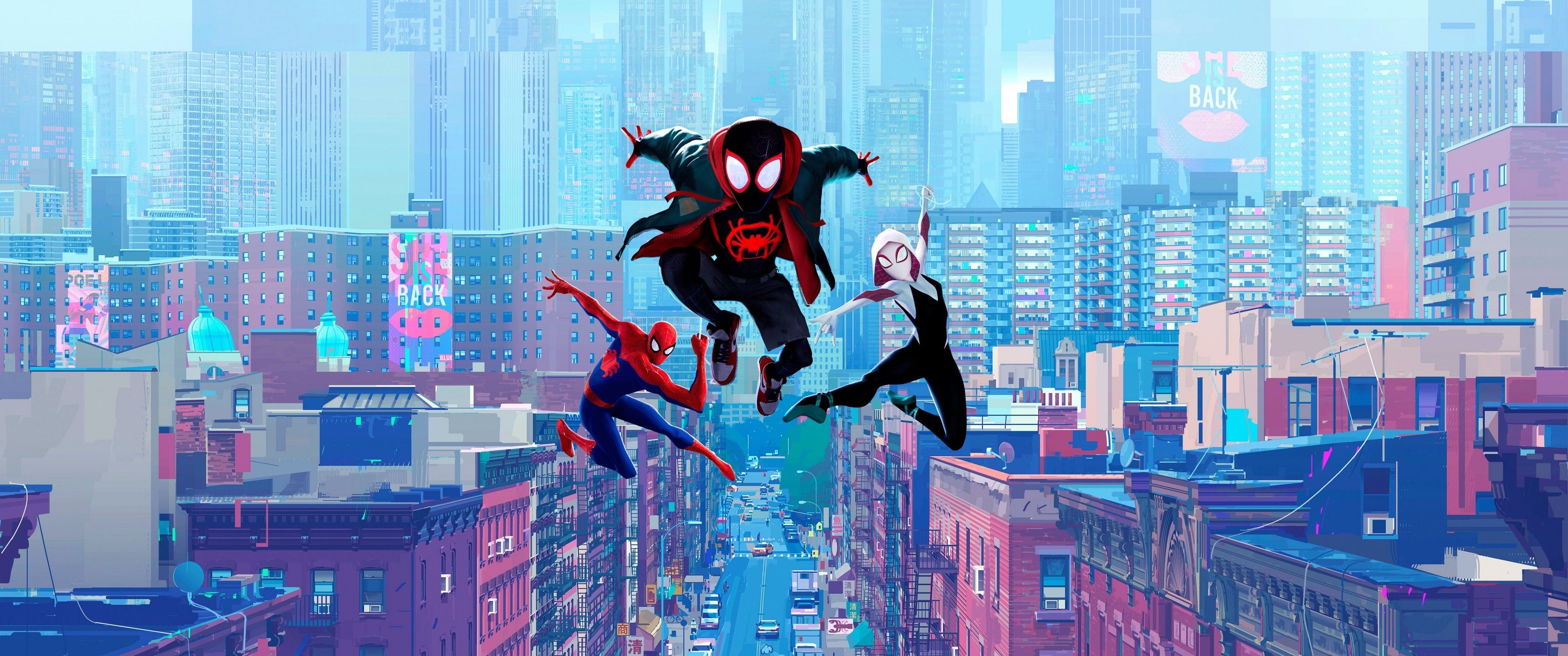 Minimalist Spiderman Into The Spider-Verse 4K Wallpapers