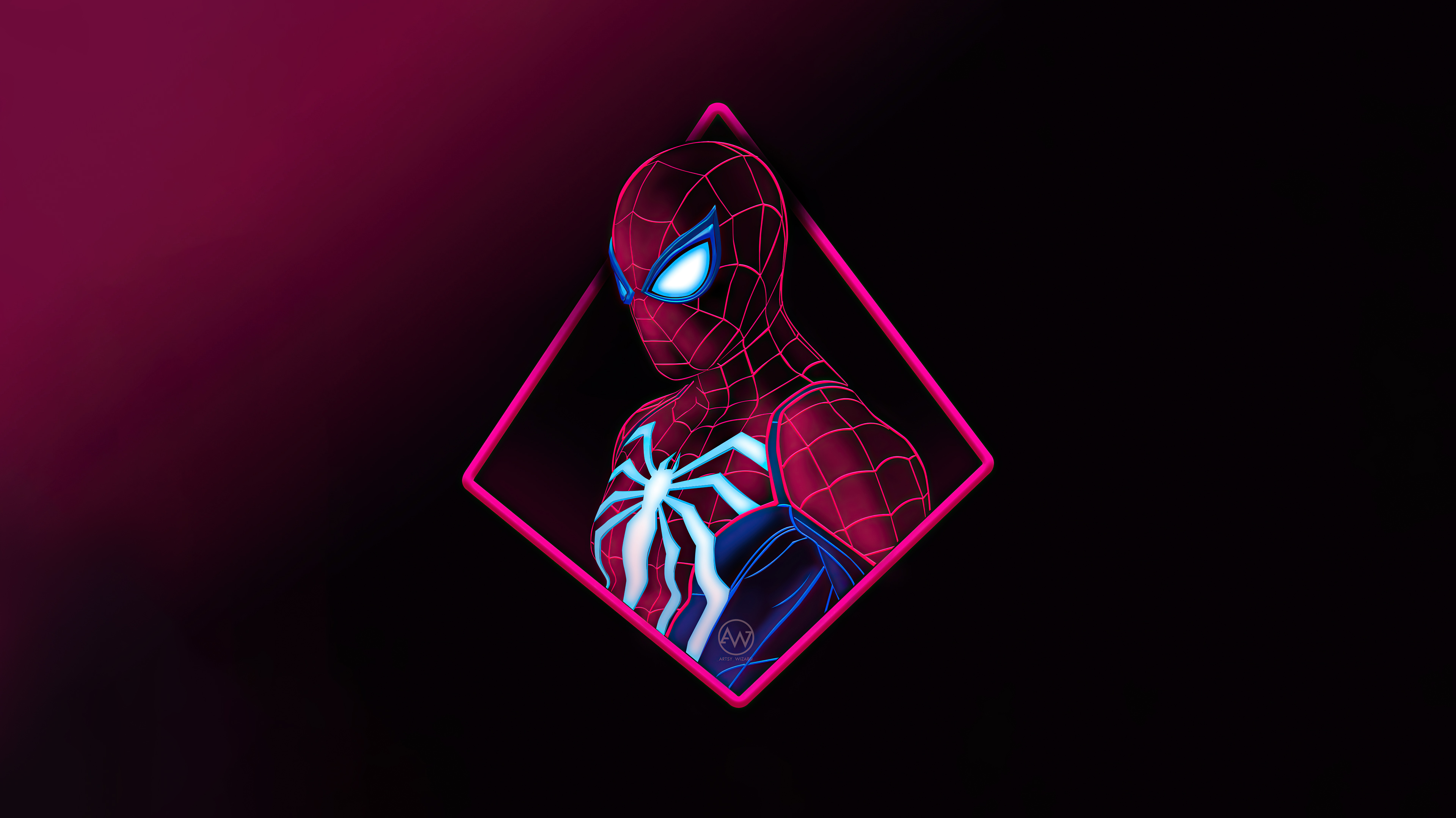 Minimalist Spiderman Into The Spider-Verse 4K Wallpapers