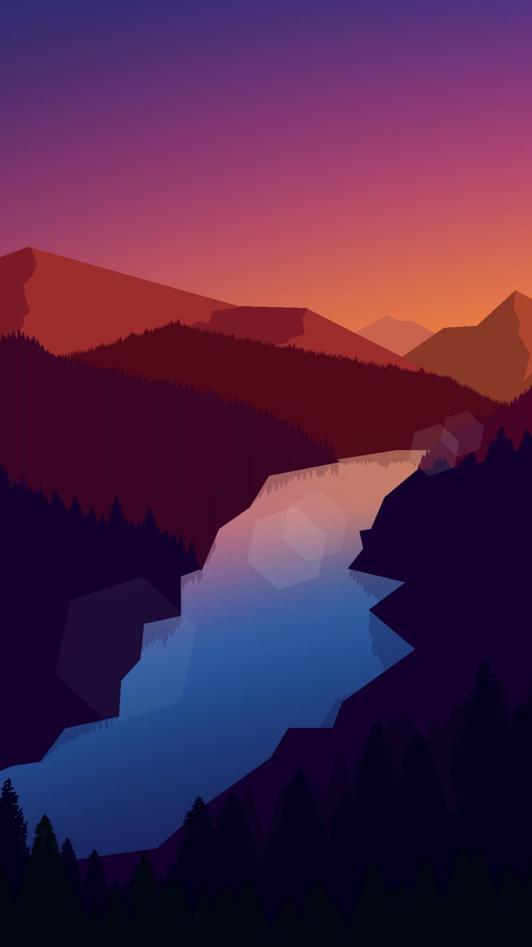Mminimalism Mountains Horizon Sunrise Wallpapers