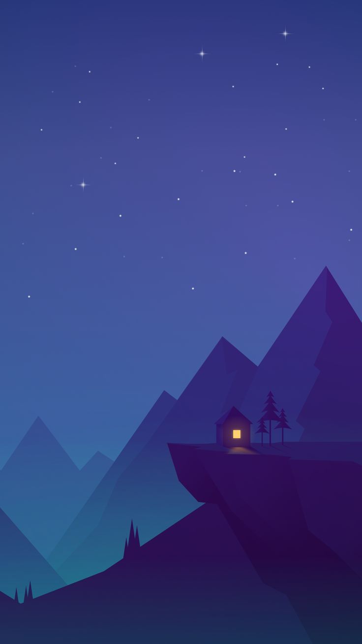 Mountain Minimalist Night Wallpapers