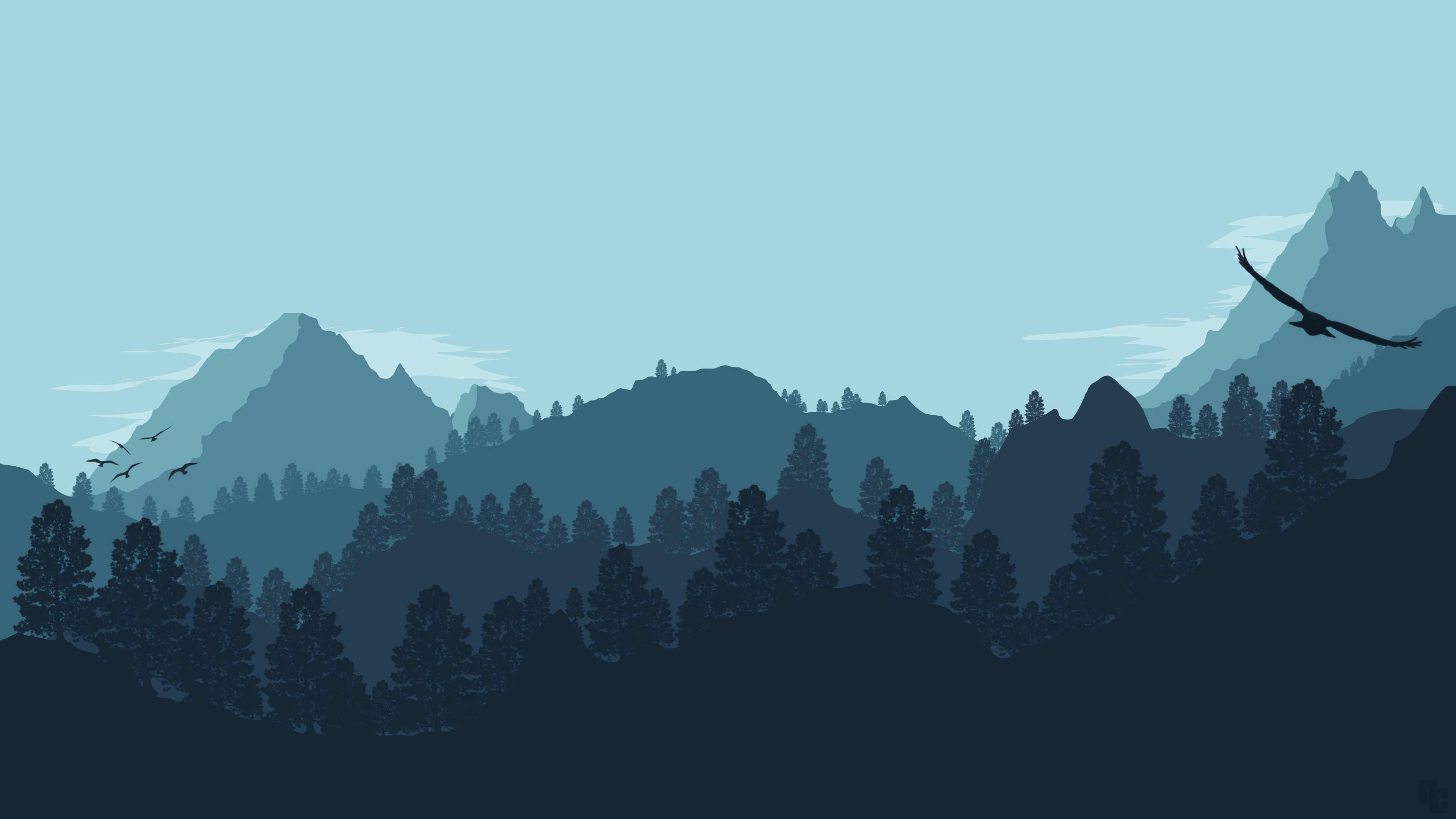 Mountain Top Minimalistic Wallpapers