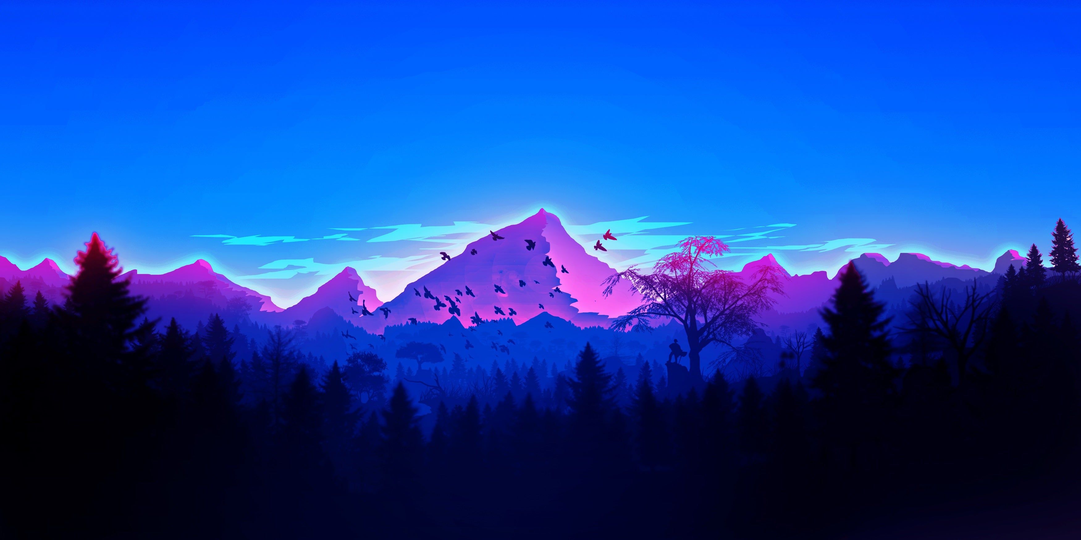 Mountain Top Minimalistic Wallpapers