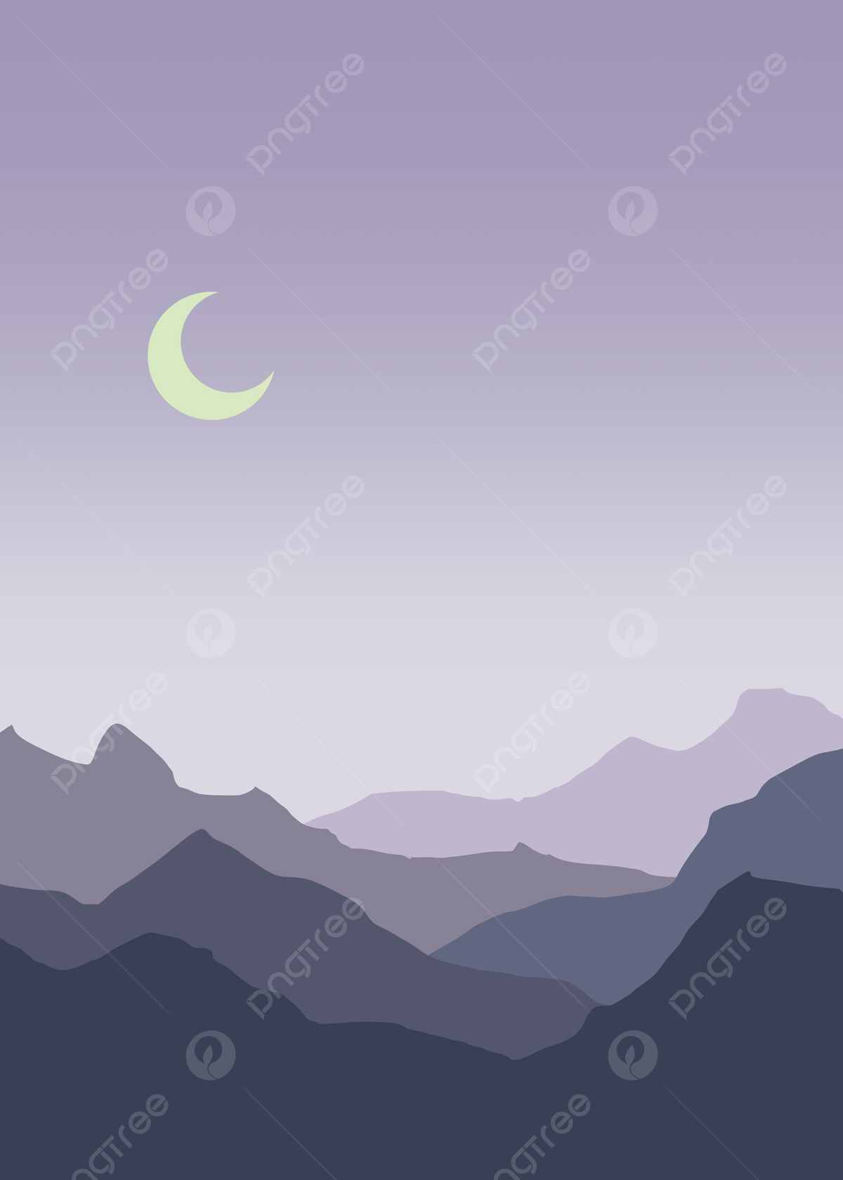 Mountains Moon Trees Minimal Wallpapers