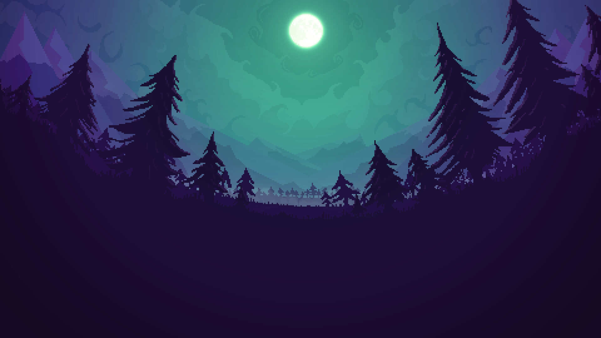 Mountains Moon Trees Minimal Wallpapers