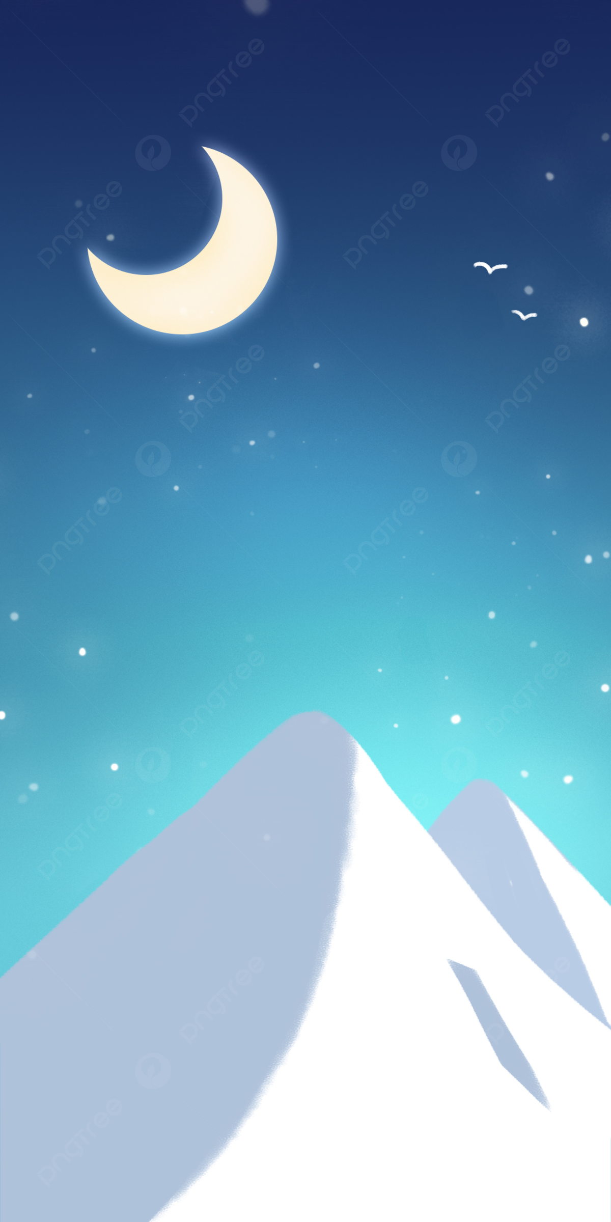 Mountains Moon Trees Minimal Wallpapers