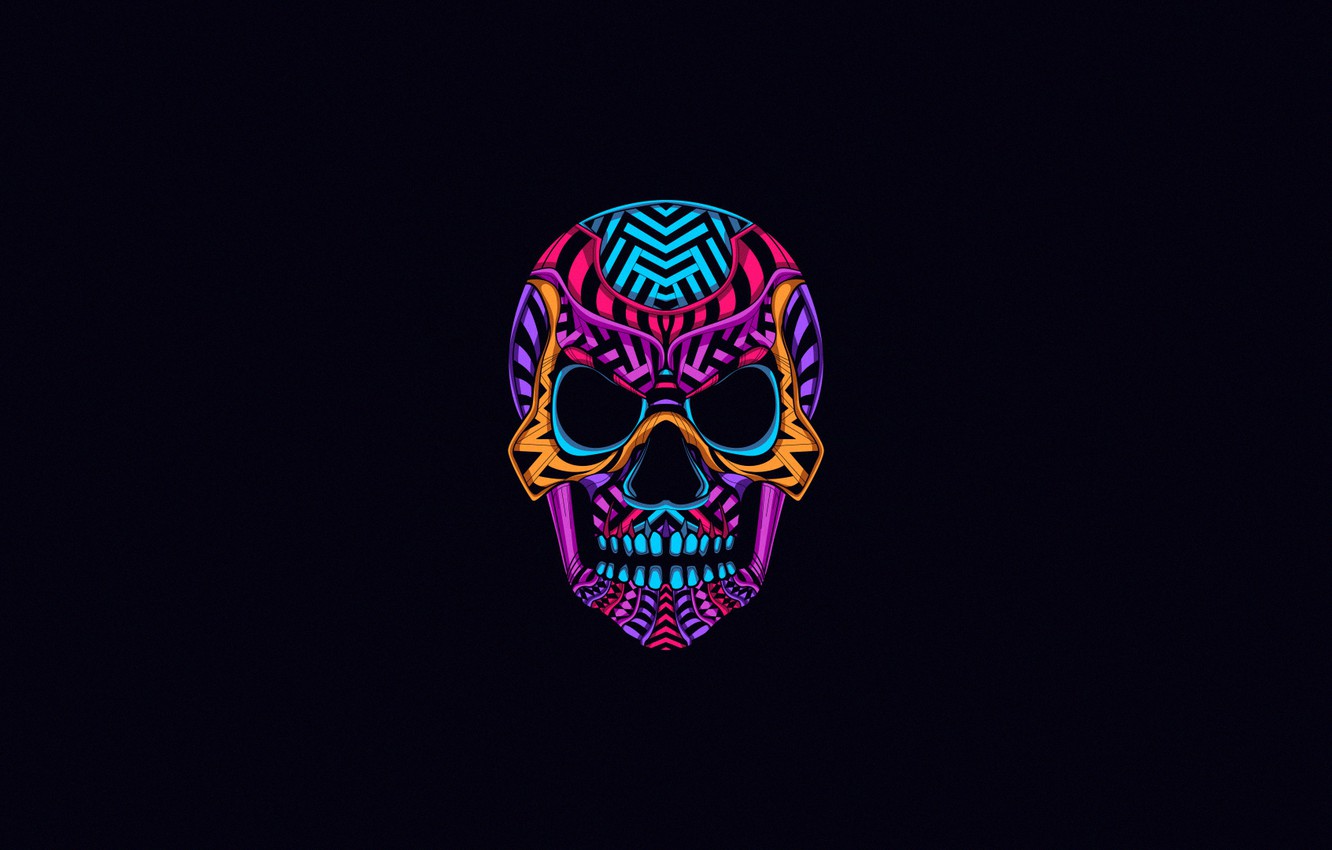 Neon Color Minimalist Skull Wallpapers