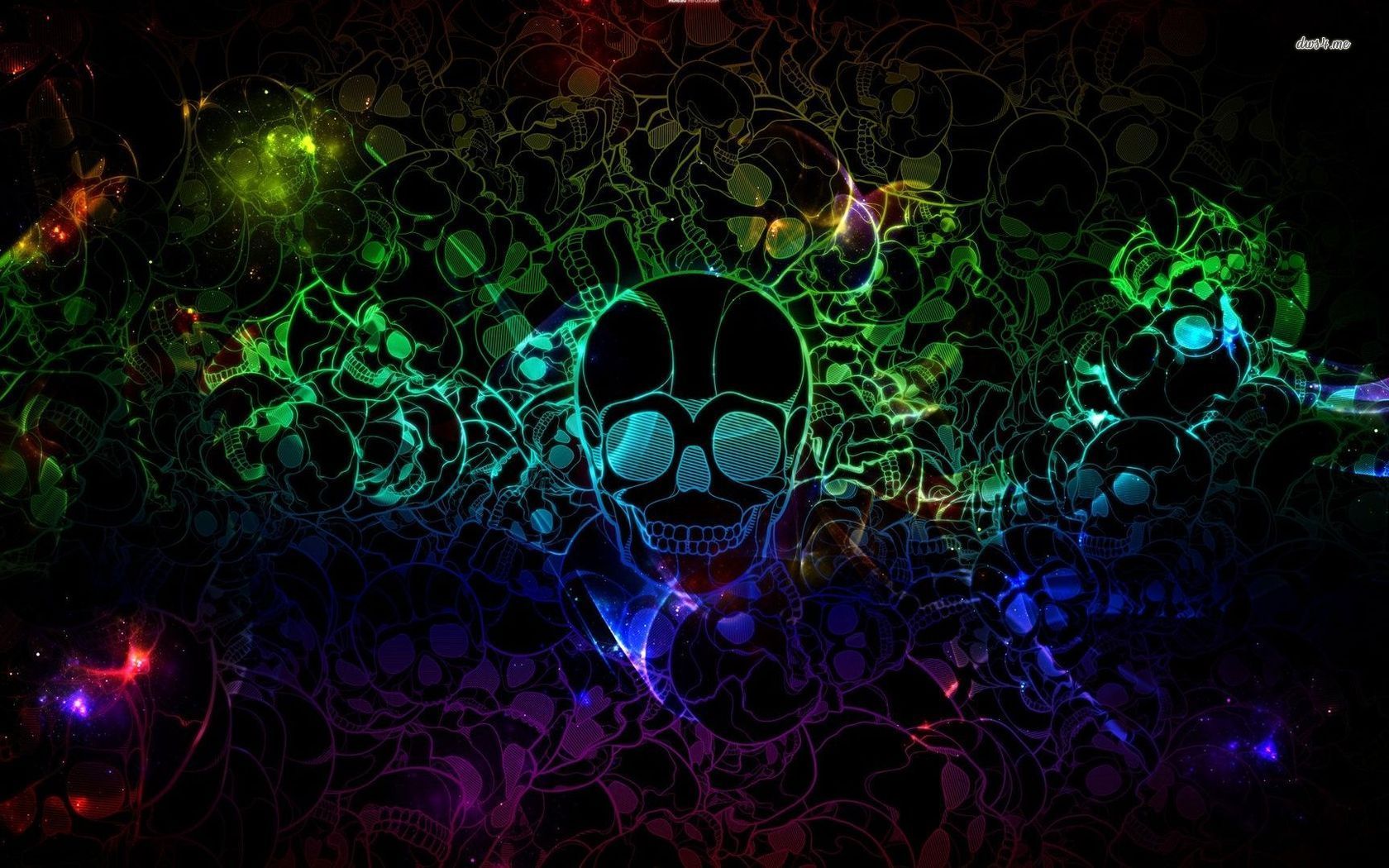 Neon Color Minimalist Skull Wallpapers