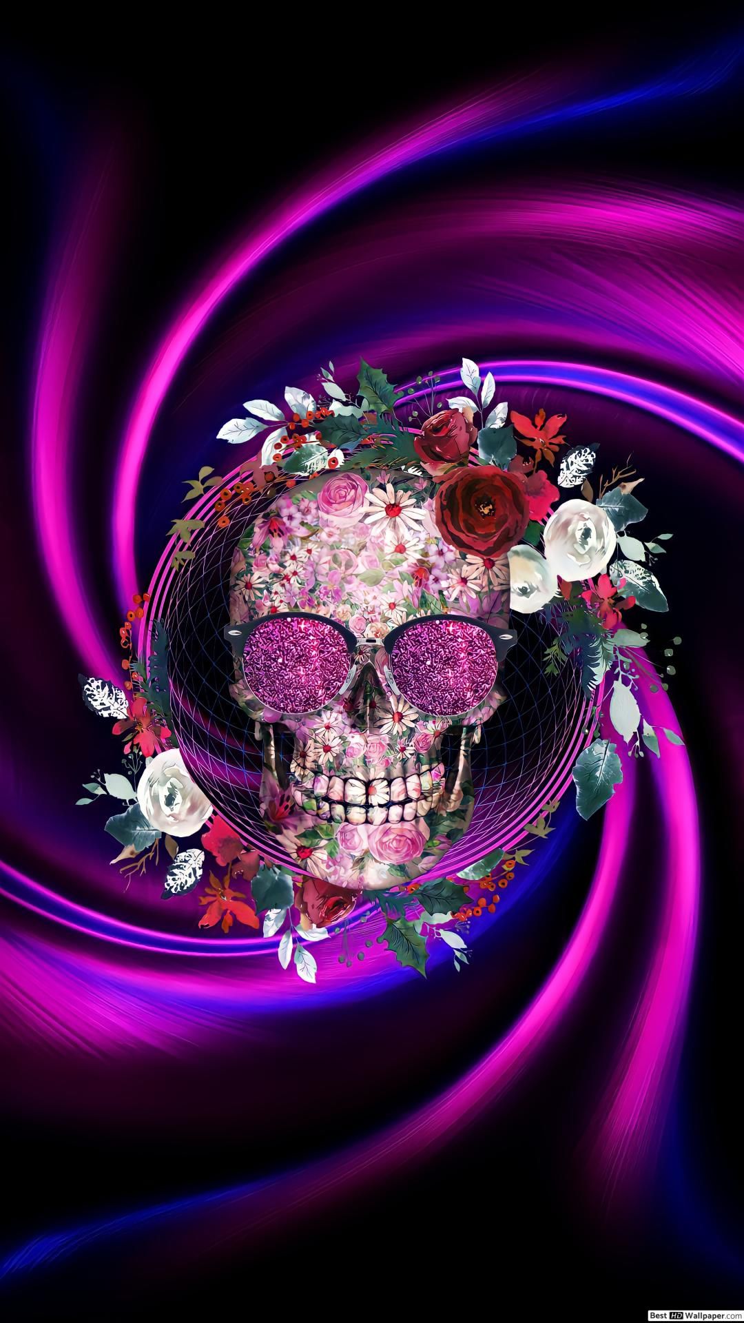 Neon Color Minimalist Skull Wallpapers