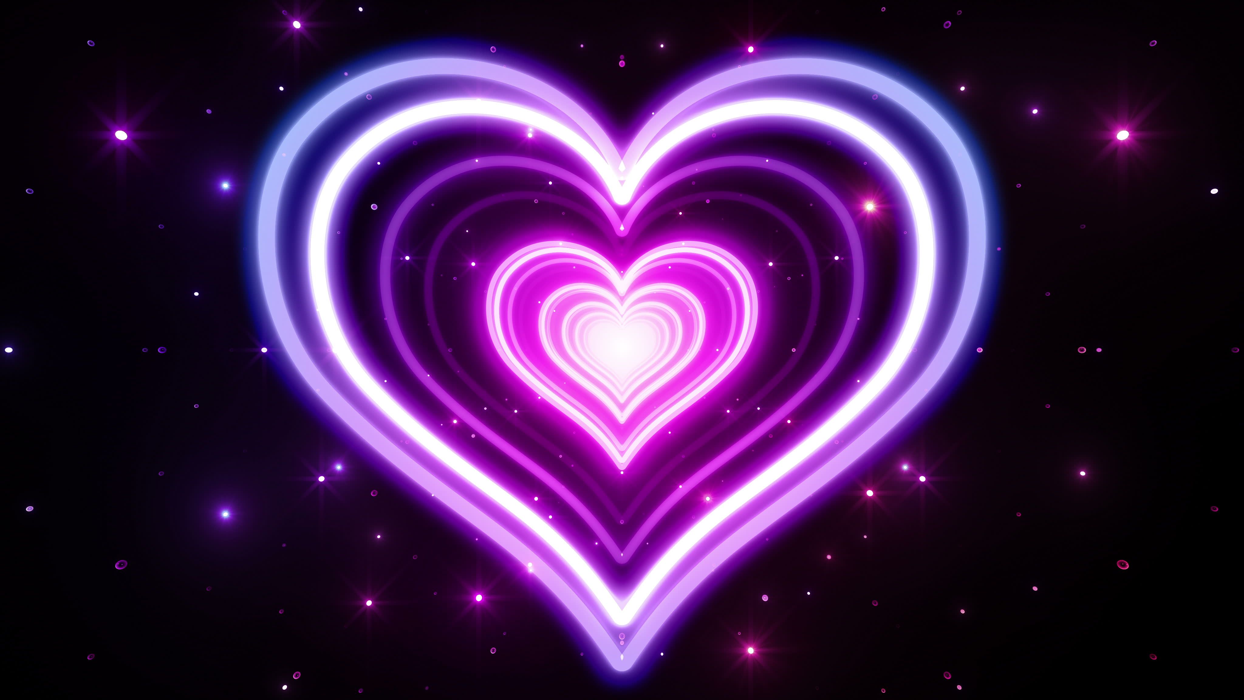 Neon Light Heart Wallpapers