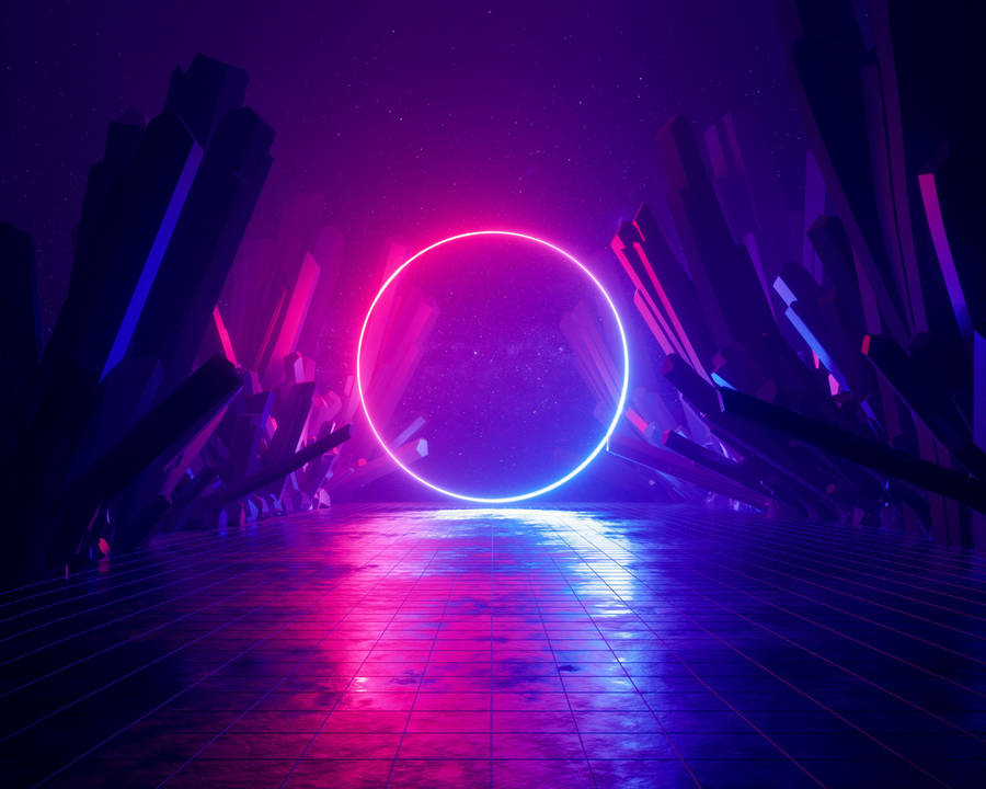 Neon Moon Art Wallpapers