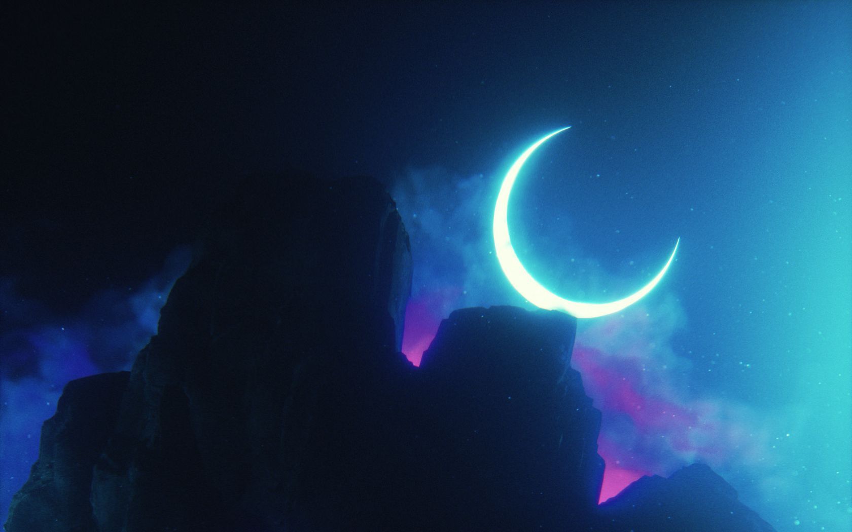 Neon Moon Art Wallpapers