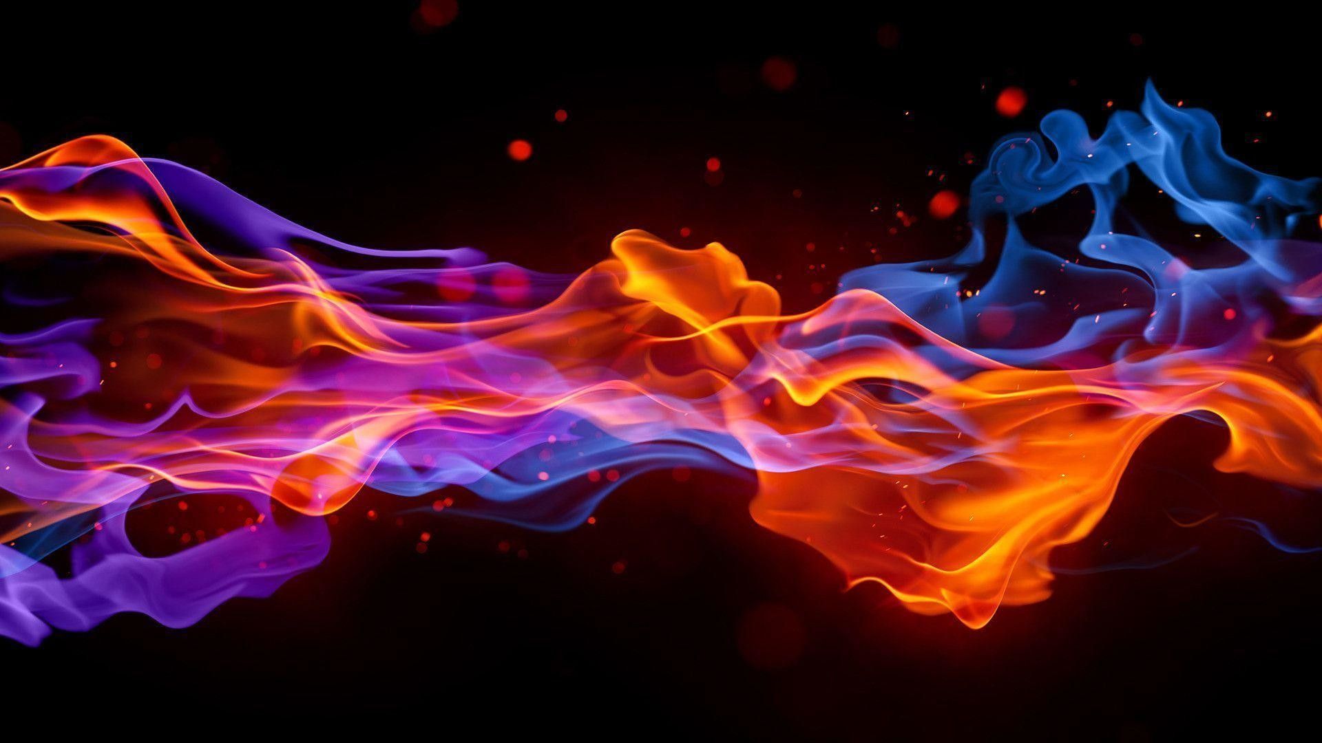 Orange And Blue Fire And Ice Gradient Wallpapers