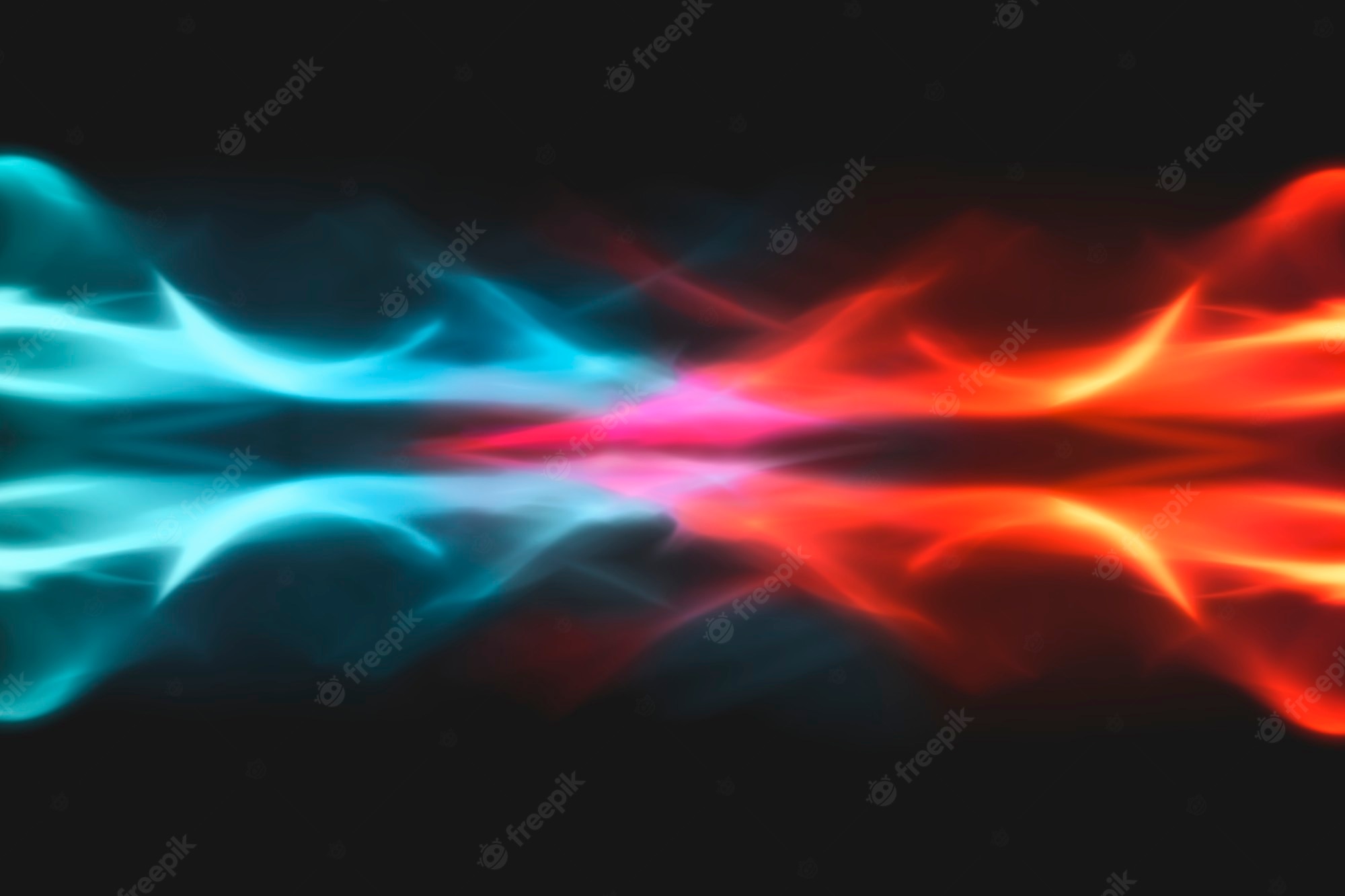 Orange And Blue Fire And Ice Gradient Wallpapers