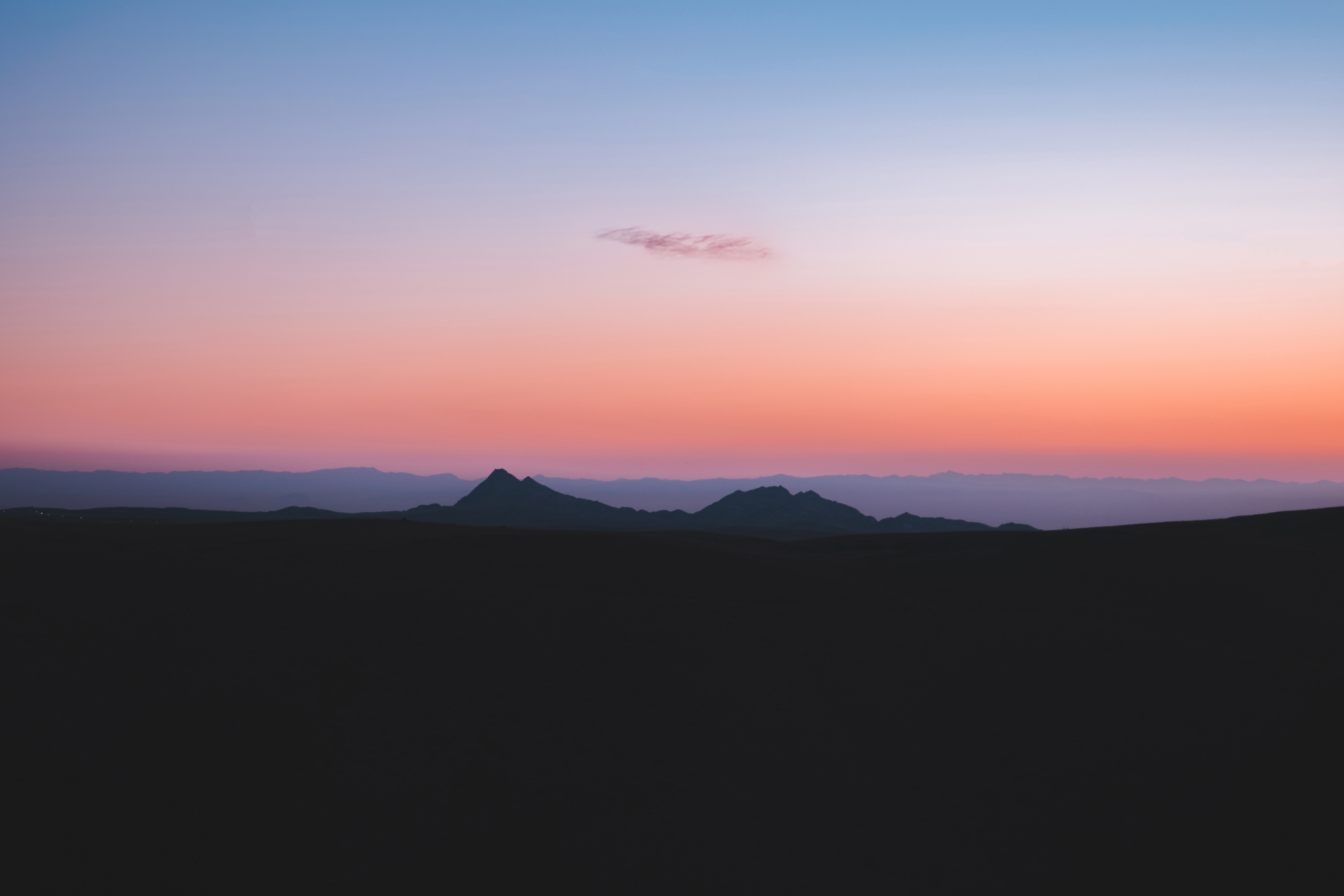 Orange Landscape Morning Minimal Wallpapers